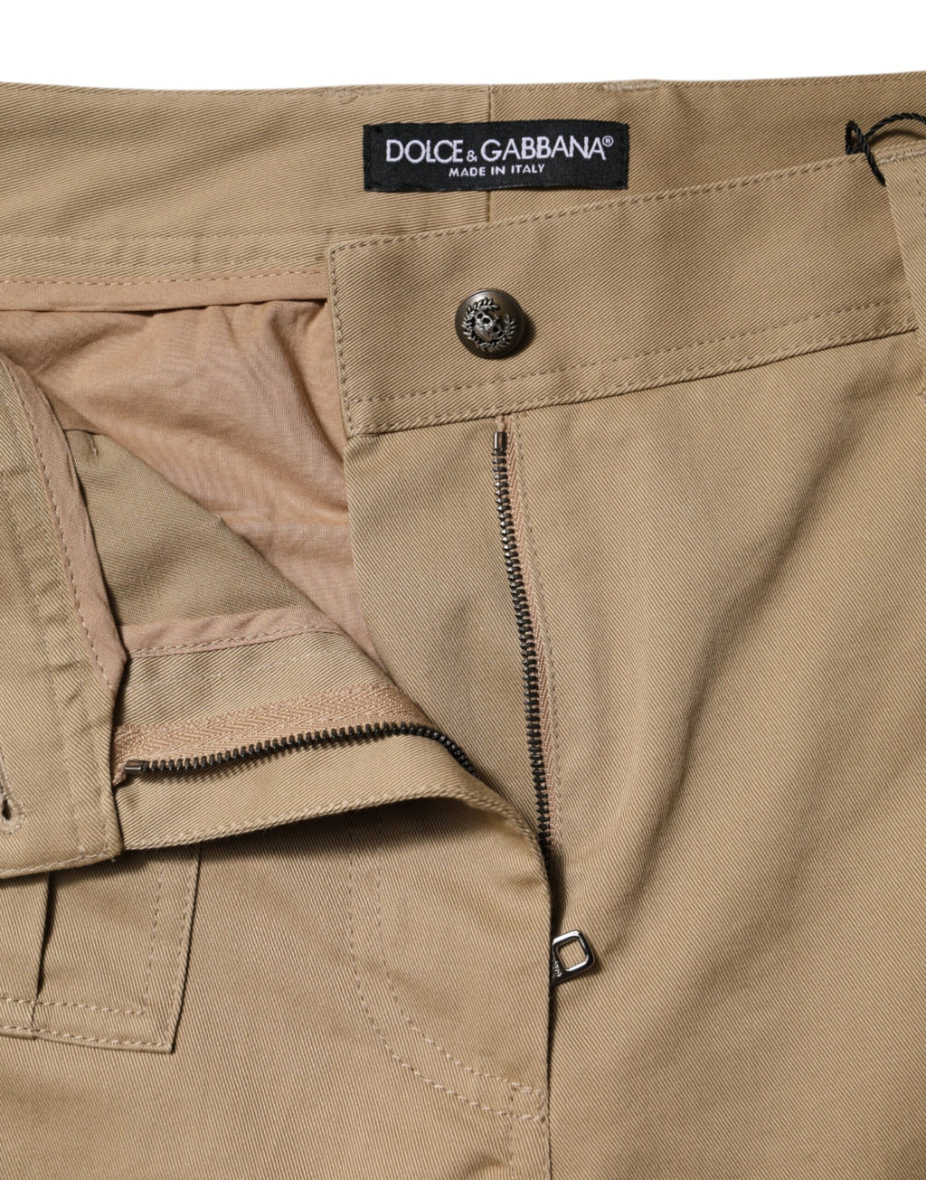 Dolce &amp; Gabbana – Cargo-Schmal zulaufende Hose aus brauner Baumwolle
