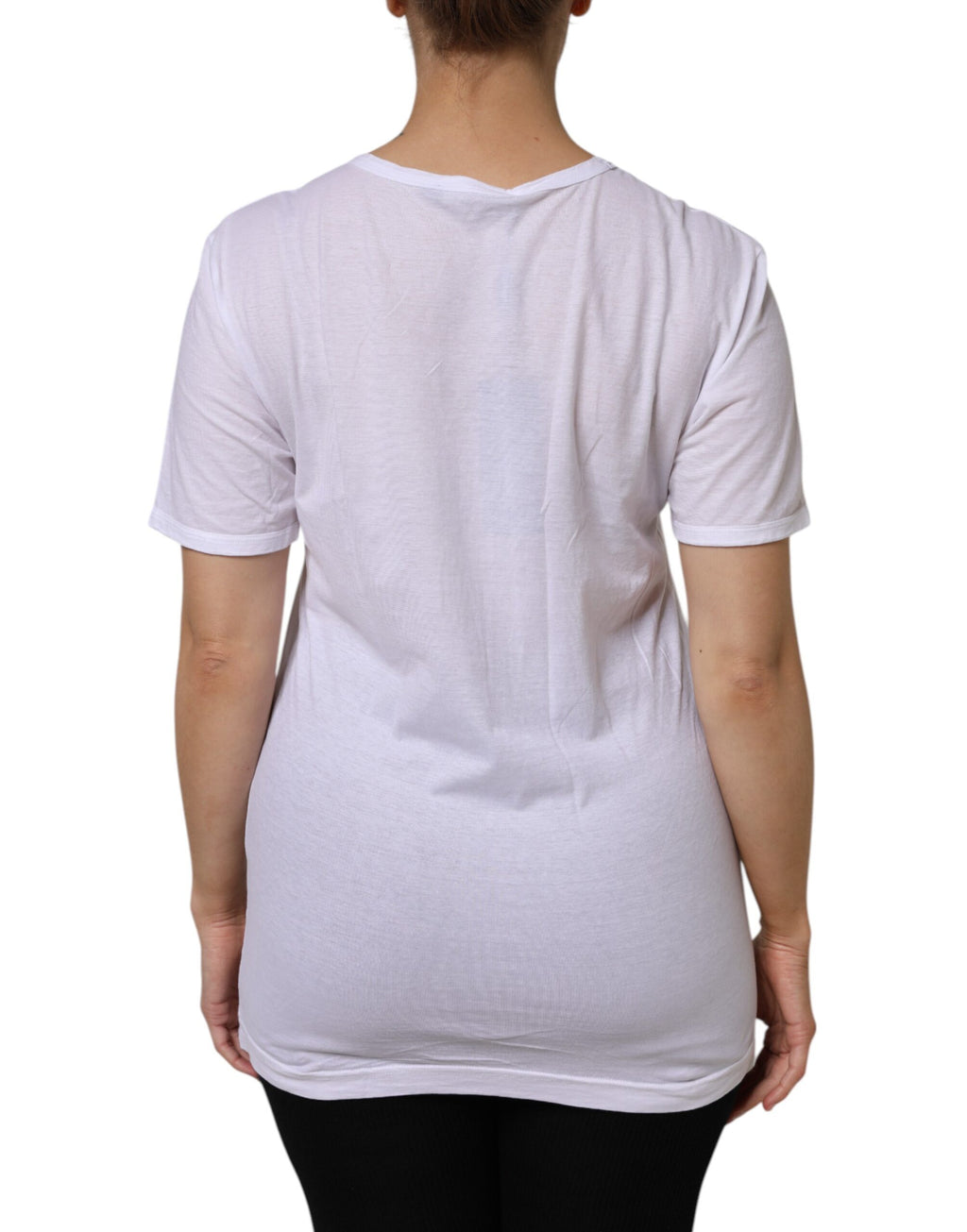 Dolce & Gabbana White Cotton Short Sleeves V-Neck Top T-shirt