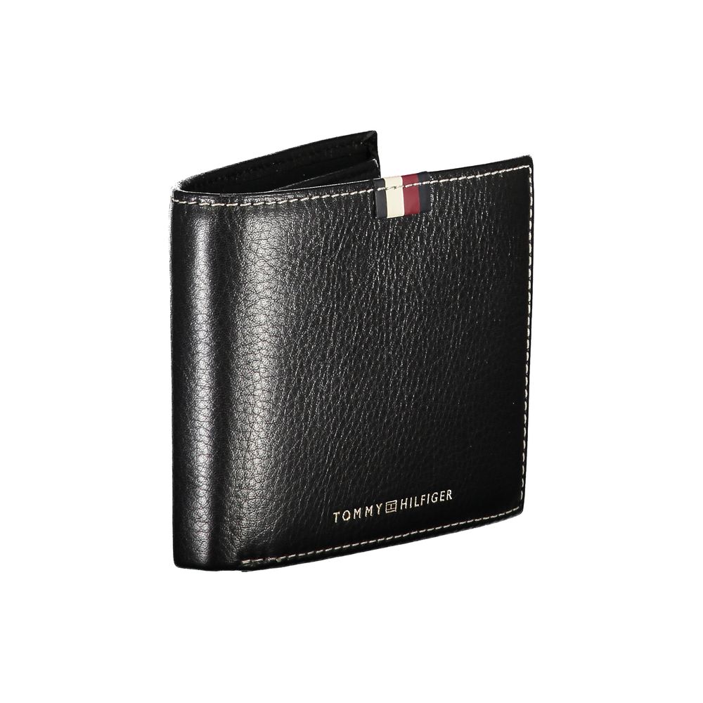 Tommy Hilfiger – Schwarze Lederbrieftasche für Herren