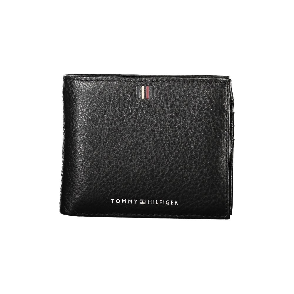 Tommy Hilfiger – Elegante schwarze Lederbrieftasche mit viel Stauraum