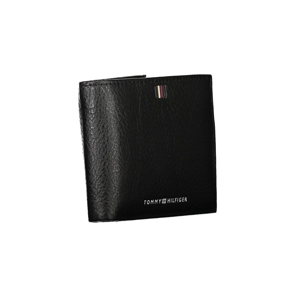 Tommy Hilfiger – Elegante schwarze Lederbrieftasche mit viel Stauraum
