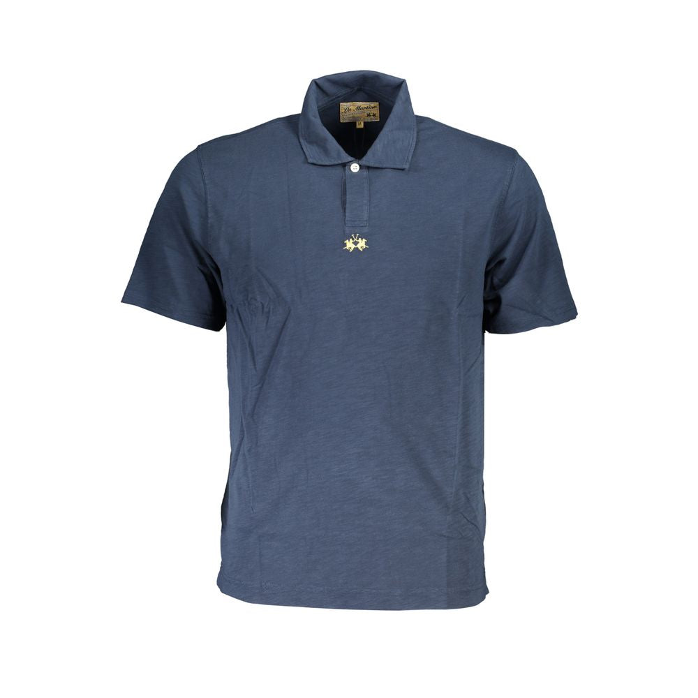 La Martina Klassisches Kurzarm-Poloshirt in Blau