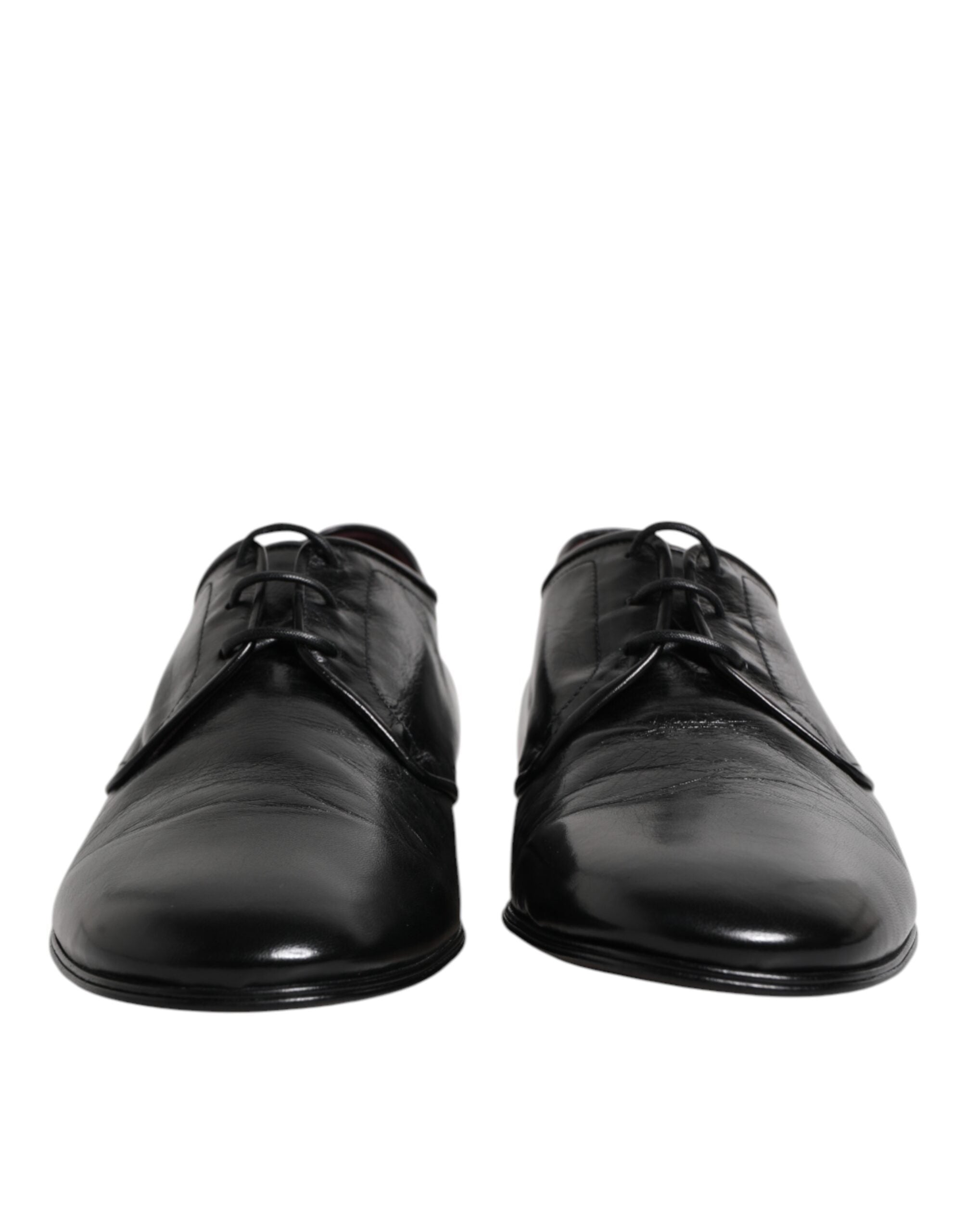 Dolce &amp; Gabbana – Schwarze Derby-Schuhe aus Leder zum Schnüren