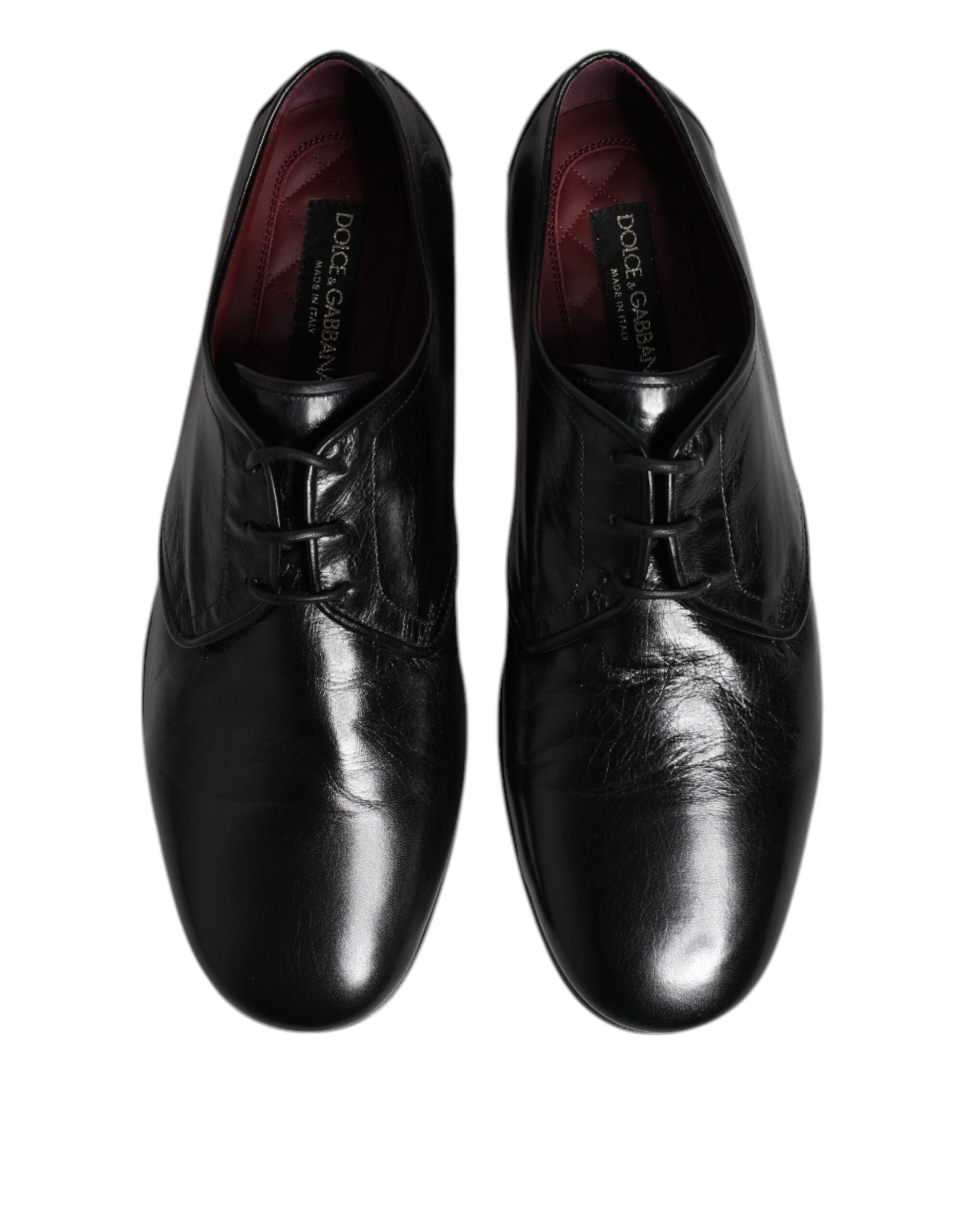 Dolce &amp; Gabbana – Schwarze Derby-Schuhe aus Leder zum Schnüren