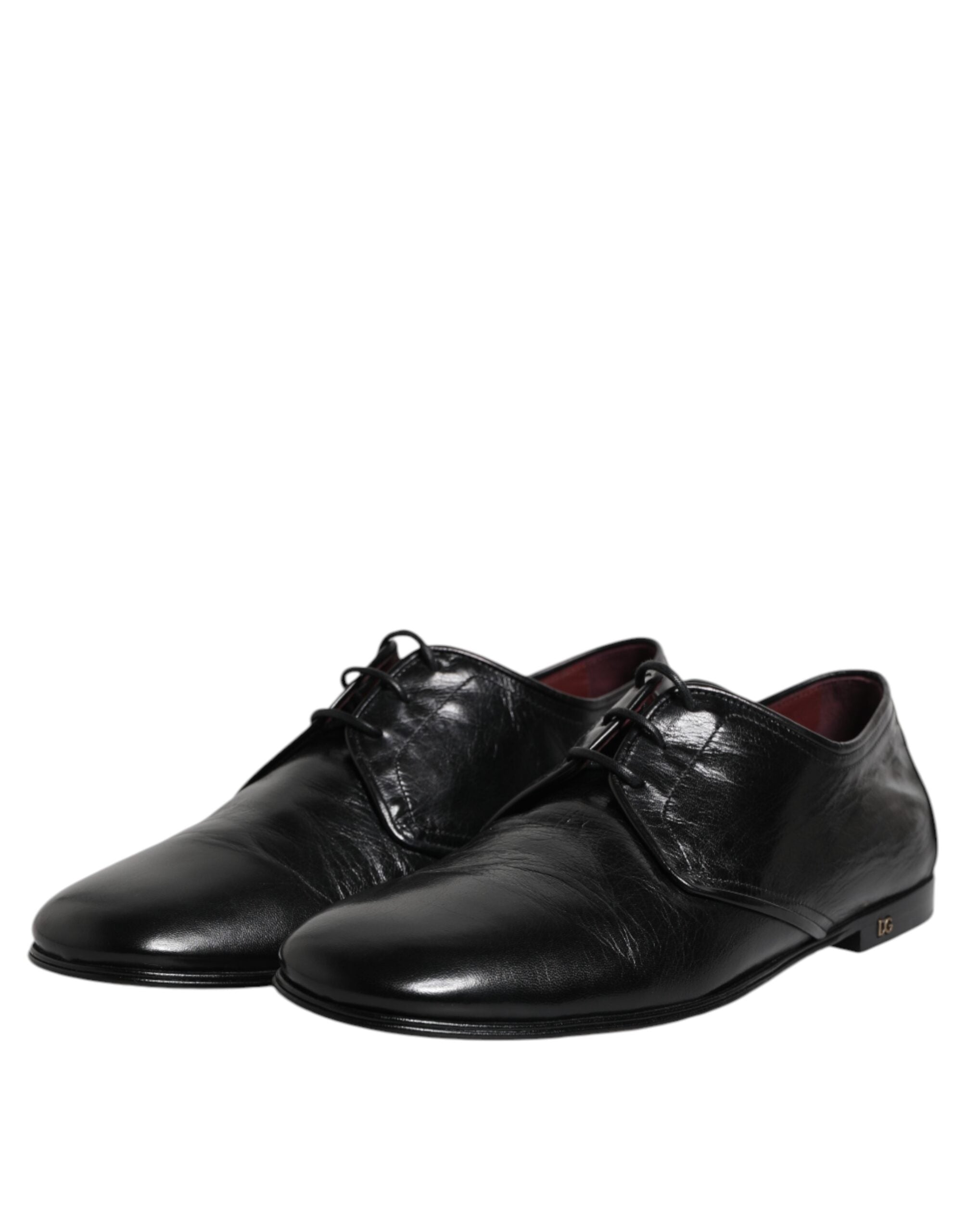 Dolce &amp; Gabbana – Schwarze Derby-Schuhe aus Leder zum Schnüren