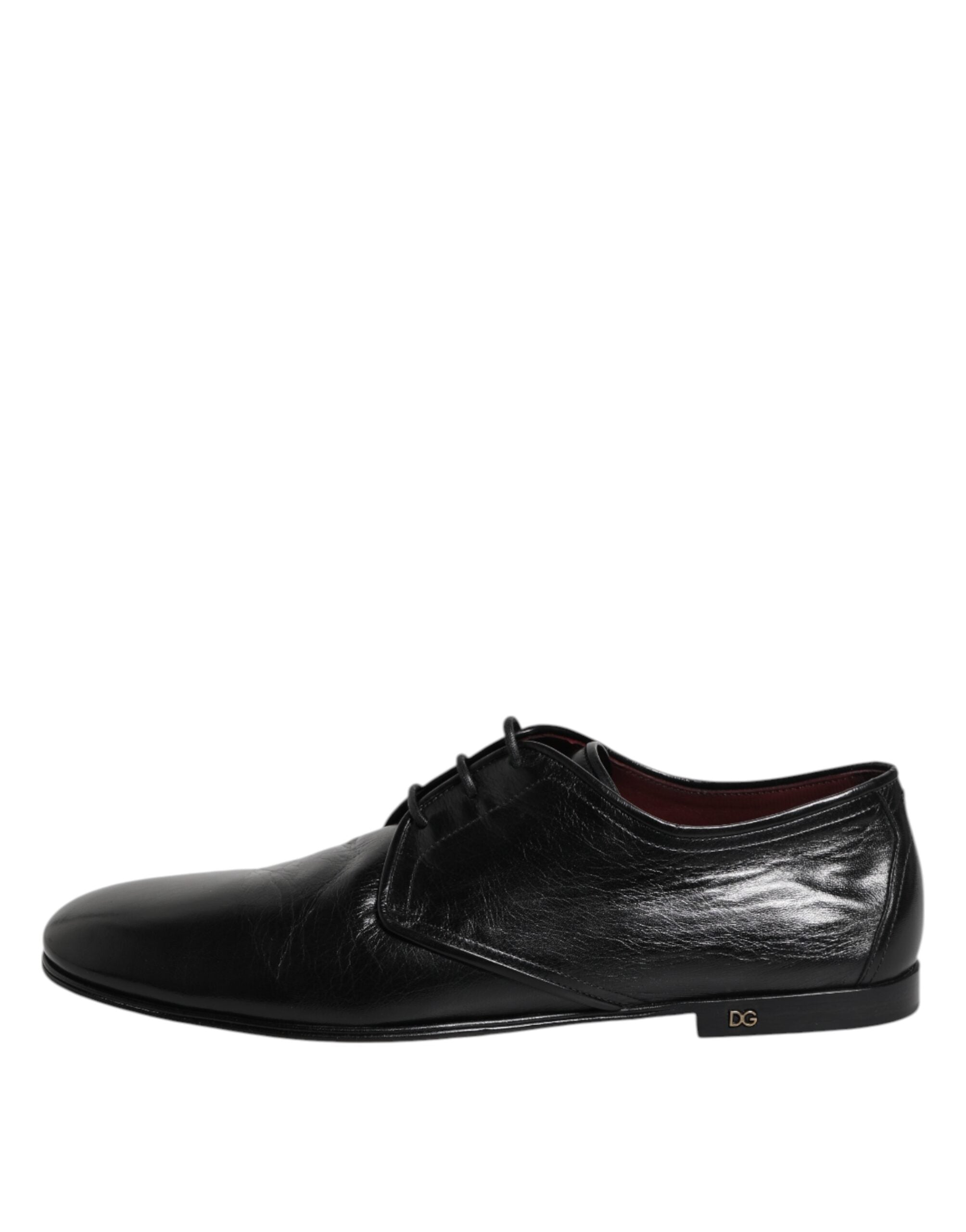 Dolce &amp; Gabbana – Schwarze Derby-Schuhe aus Leder zum Schnüren