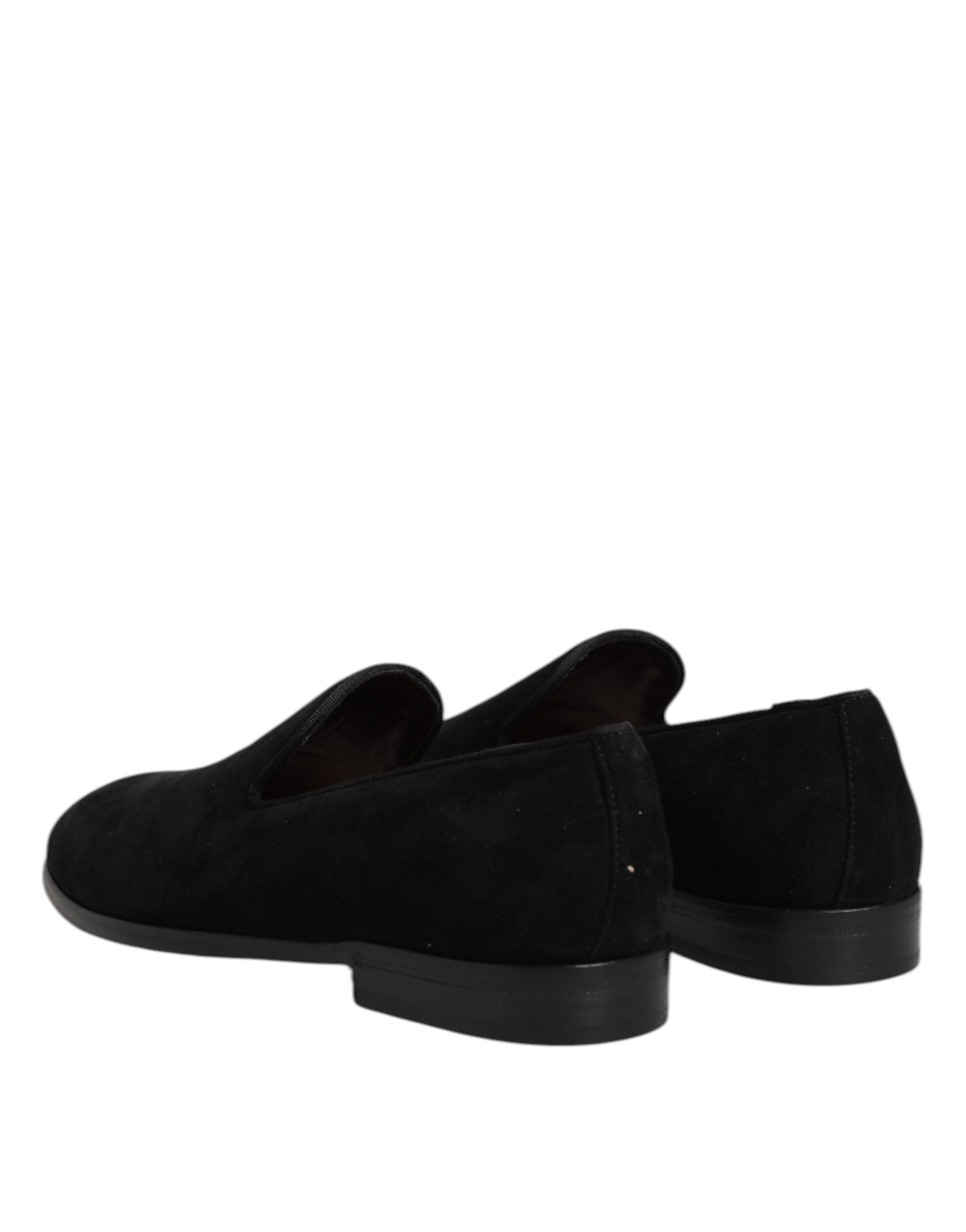 Dolce &amp; Gabbana – Slipper aus schwarzem Wildleder, formelle Schuhe