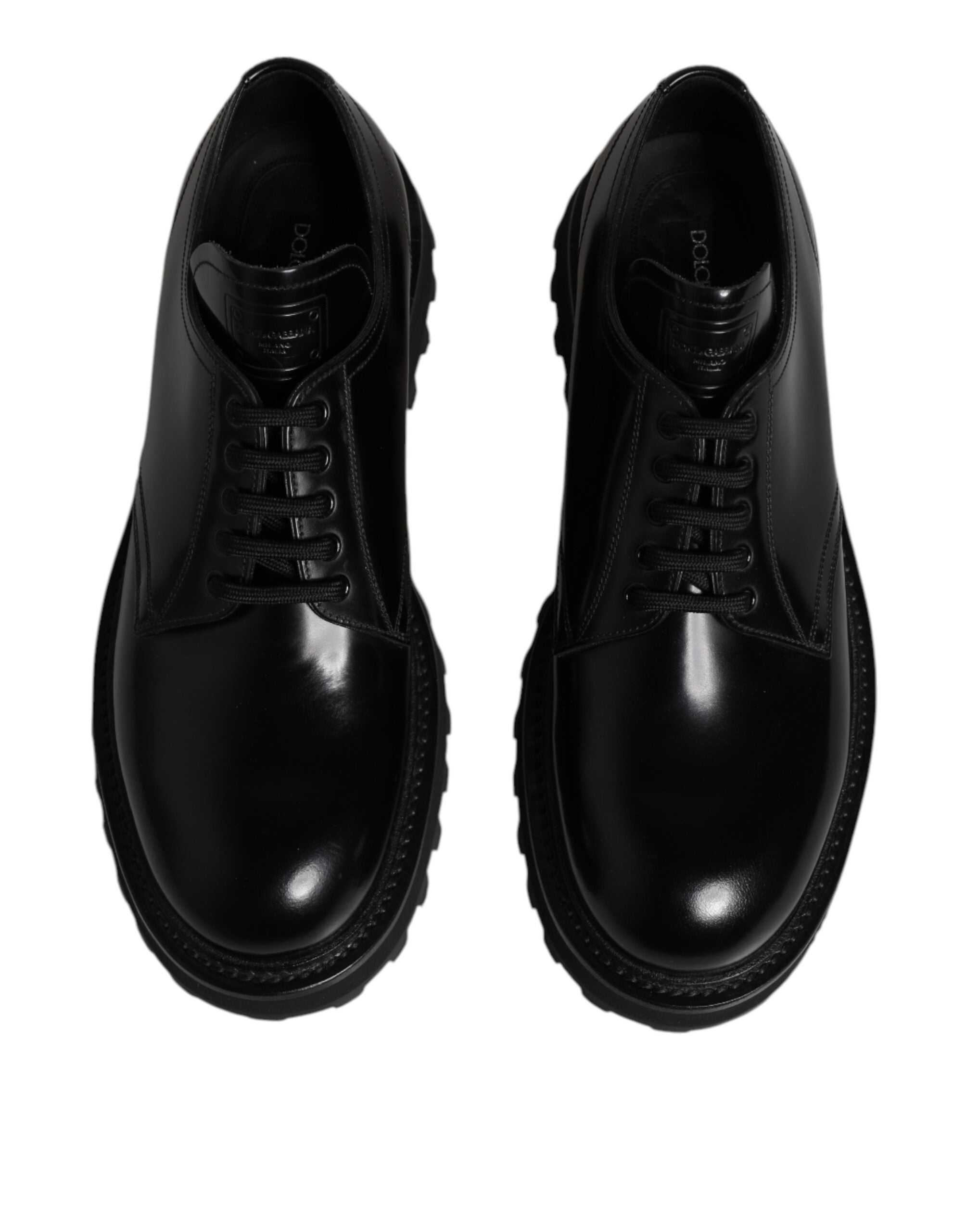 Dolce &amp; Gabbana – Derby-Schnürschuhe aus schwarzem Leder für Herren