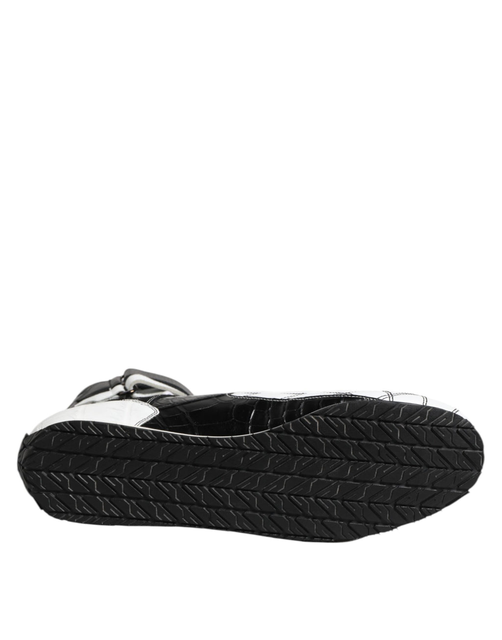 Dolce &amp; Gabbana Schwarze weiße Leder High Top Sneakers Schuhe