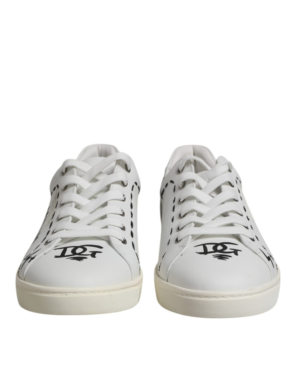 Dolce &amp; Gabbana Weiße London Kalbsleder Herren Sneakers Schuhe