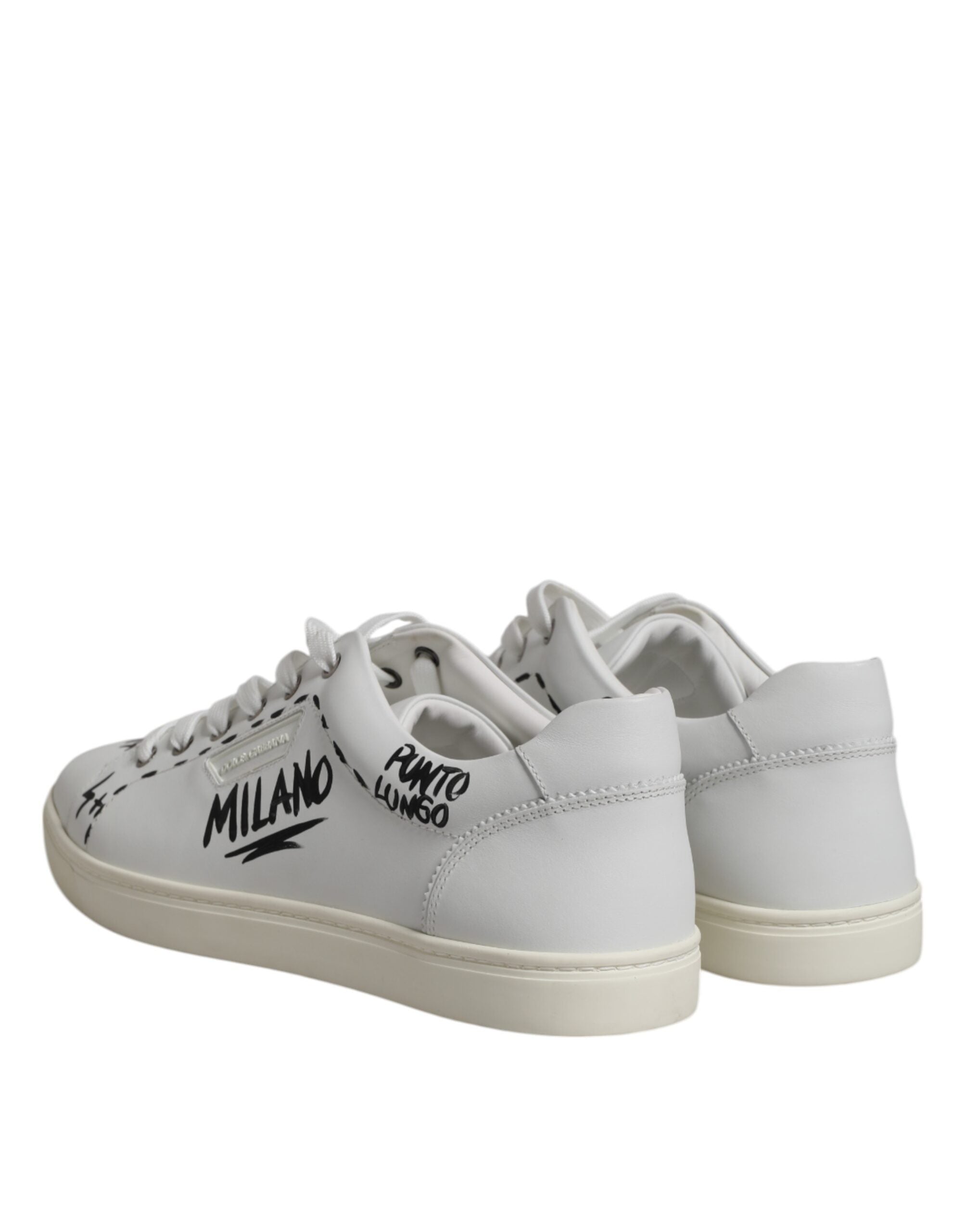 Dolce &amp; Gabbana Weiße London Kalbsleder Herren Sneakers Schuhe