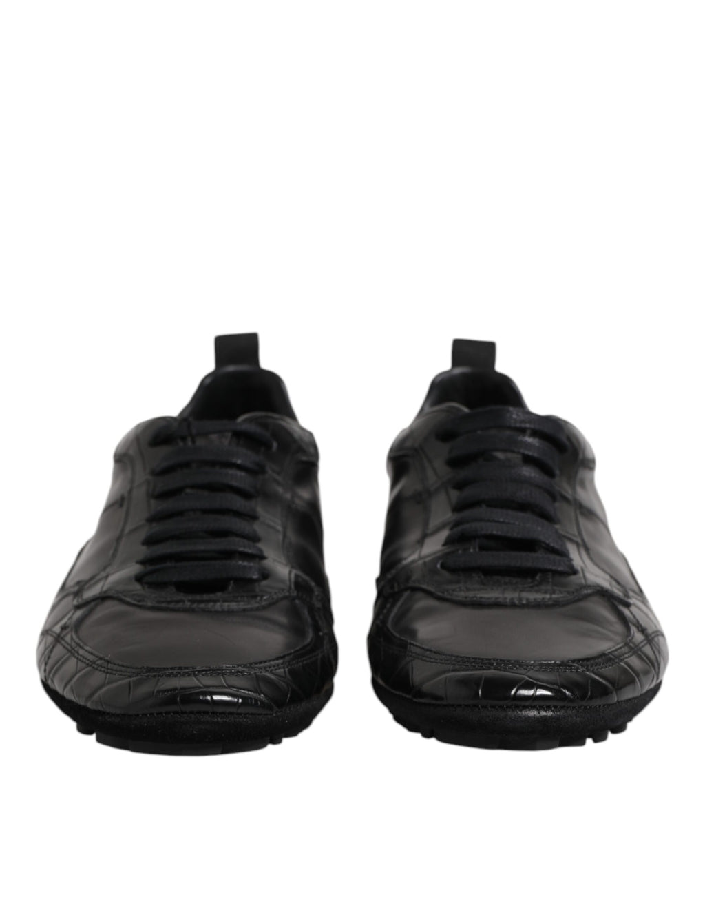 Dolce &amp; Gabbana – Niedrige Sneakers aus exotischem Leder in Schwarz