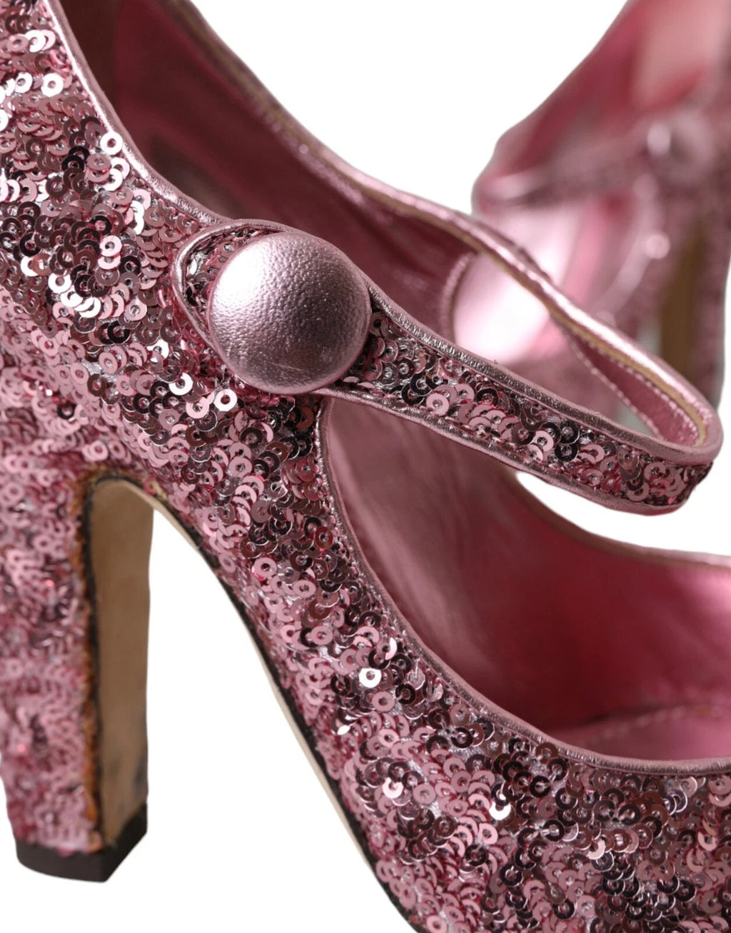 Dolce &amp; Gabbana Rosa Pailletten Mary Jane Pumps High Heels Schuhe