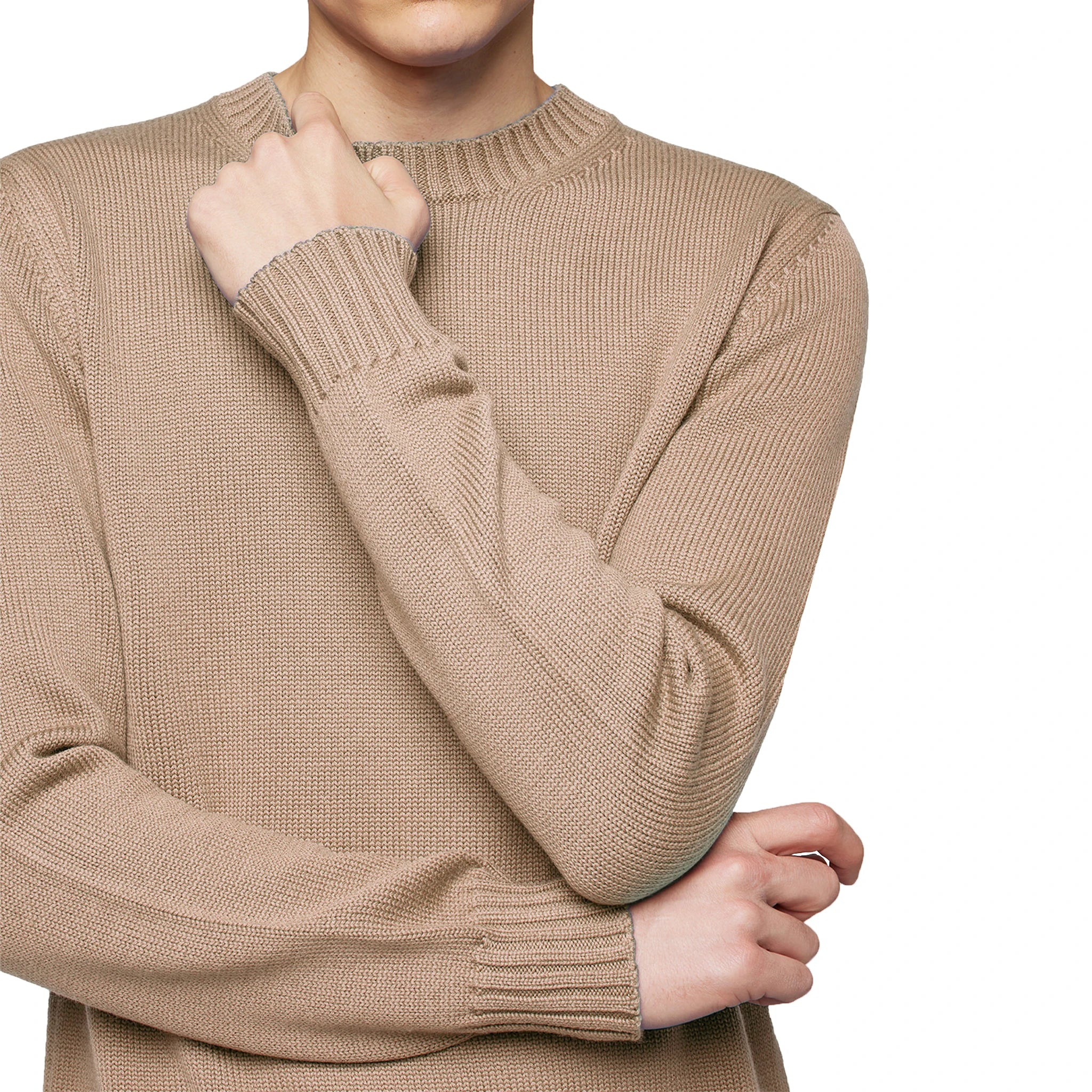 Alpha Studio Sweaters Camel Man