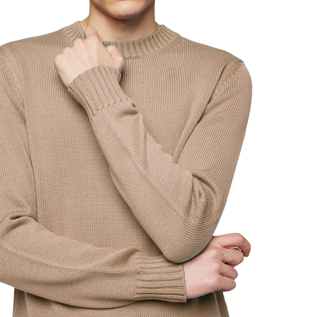 Alpha Studio Sweaters Camel Man