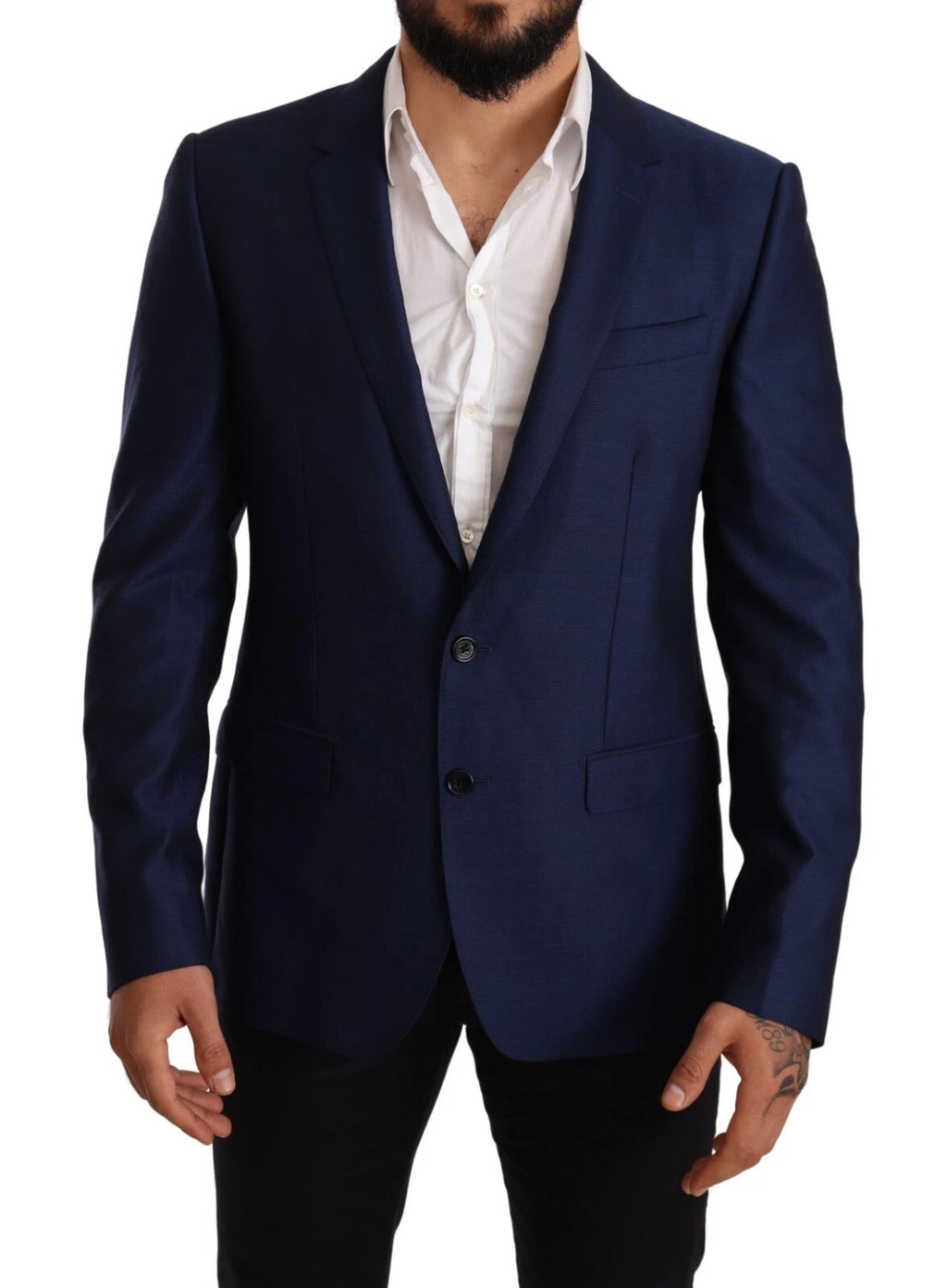 Dolce &amp; Gabbana – MARTINI – Slim Fit-Mantelblazer aus Wolle, blau