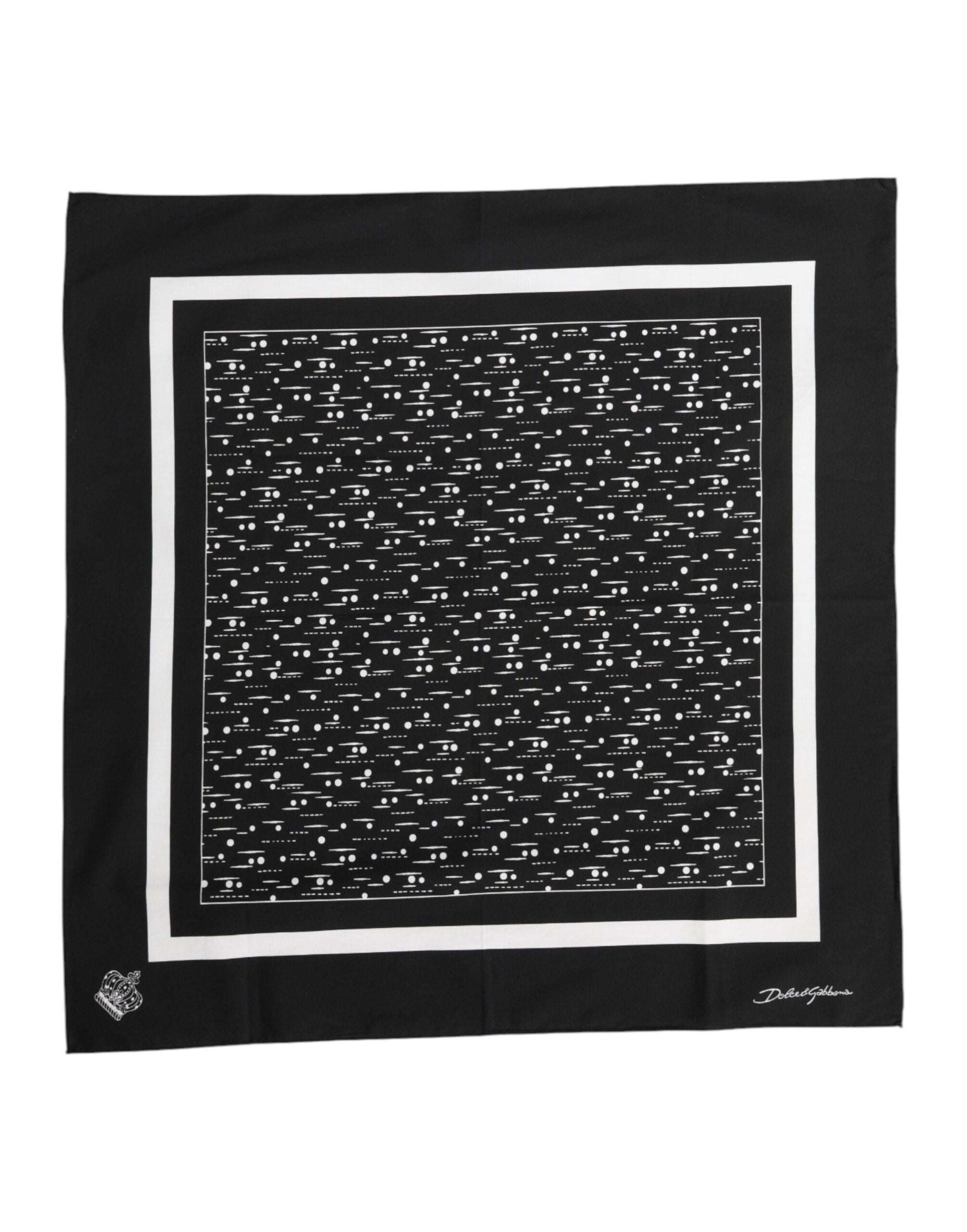 Dolce &amp; Gabbana – Schwarz-weiß bedruckter quadratischer Foulardschal
