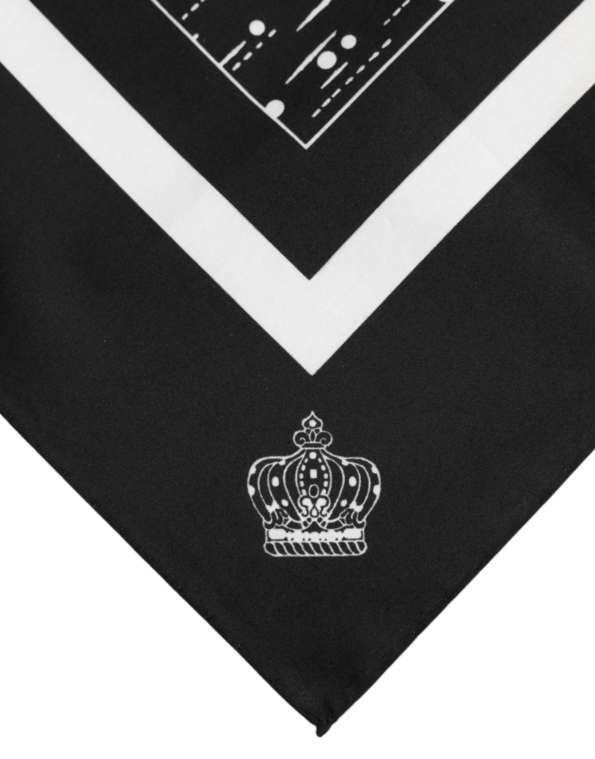 Dolce &amp; Gabbana – Schwarz-weiß bedruckter quadratischer Foulardschal