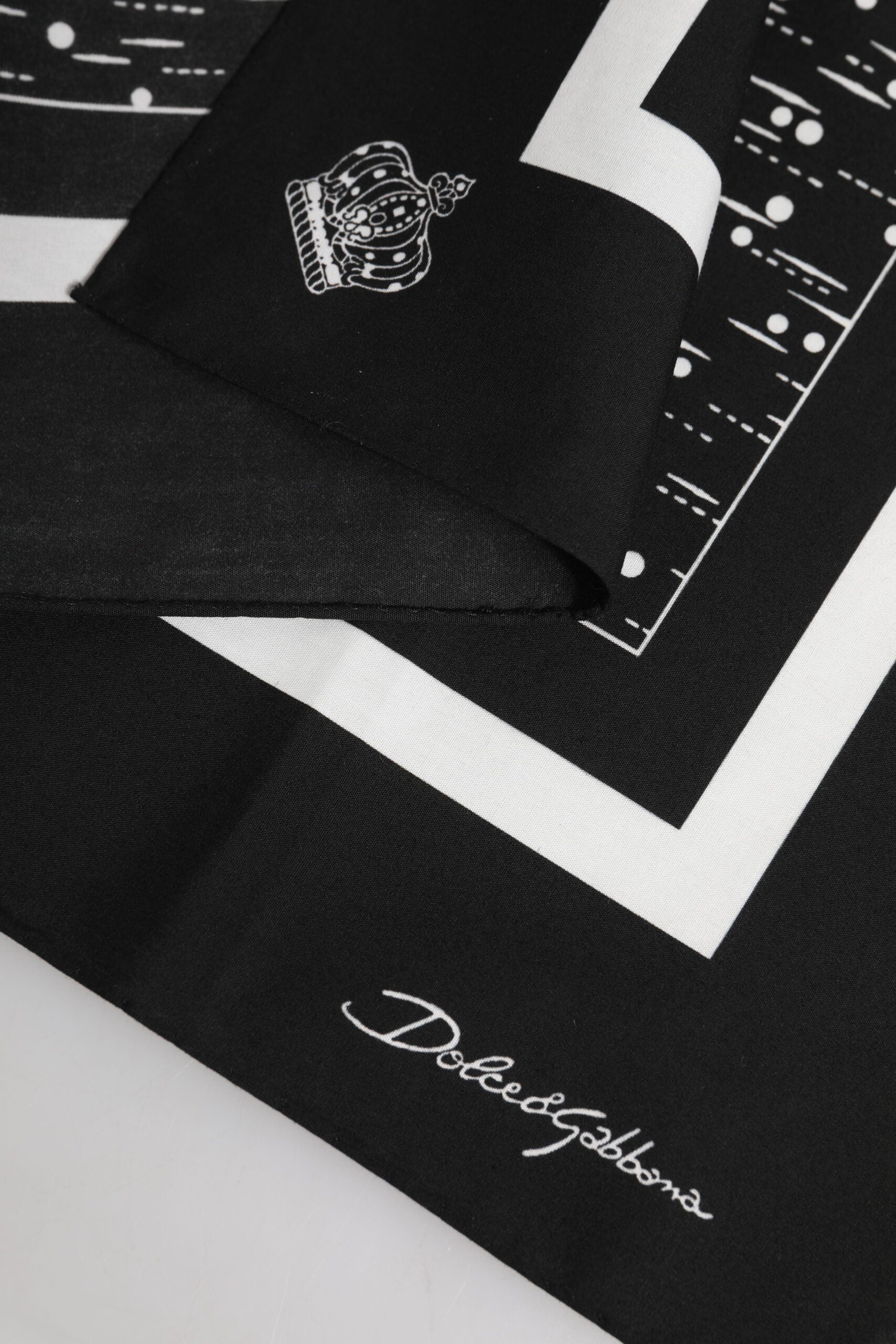 Dolce &amp; Gabbana – Schwarz-weiß bedruckter quadratischer Foulardschal