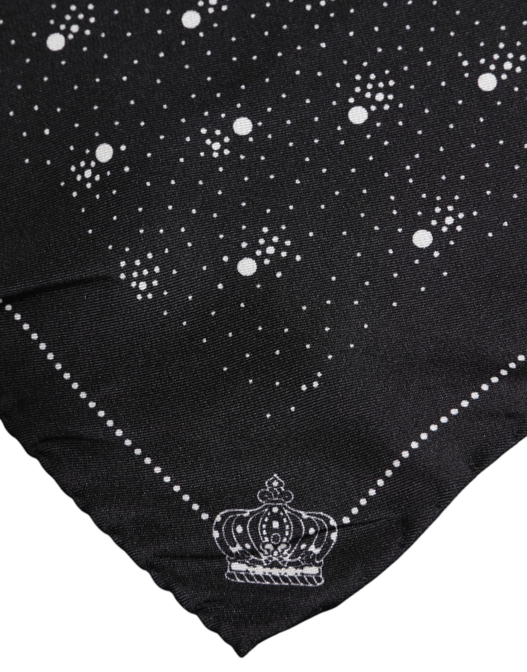 Dolce &amp; Gabbana Schwarz-Weiß bedruckter quadratischer Foulard-Schal für Herren