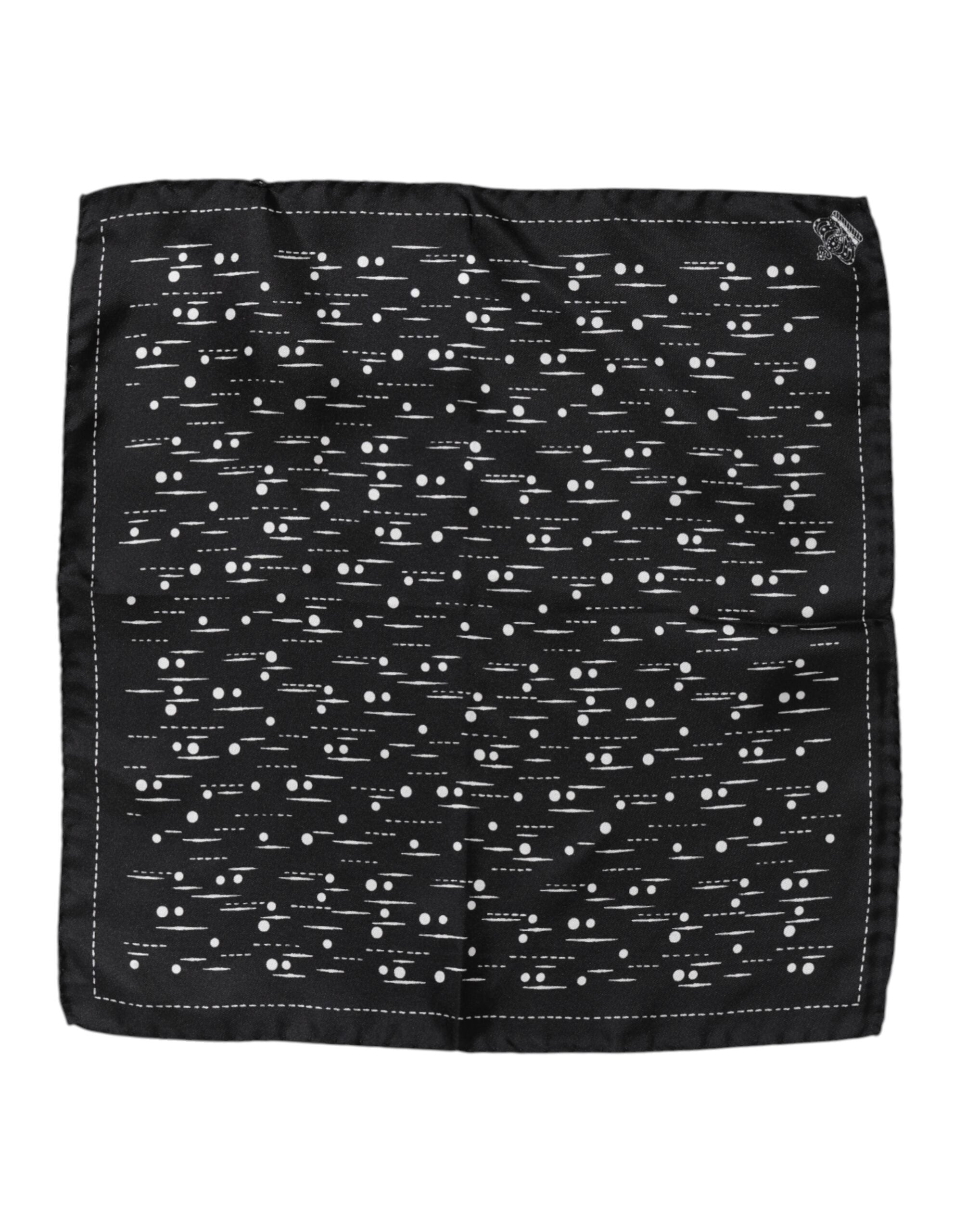 Dolce &amp; Gabbana Schwarz-Weiß bedruckter quadratischer Foulard-Schal für Herren