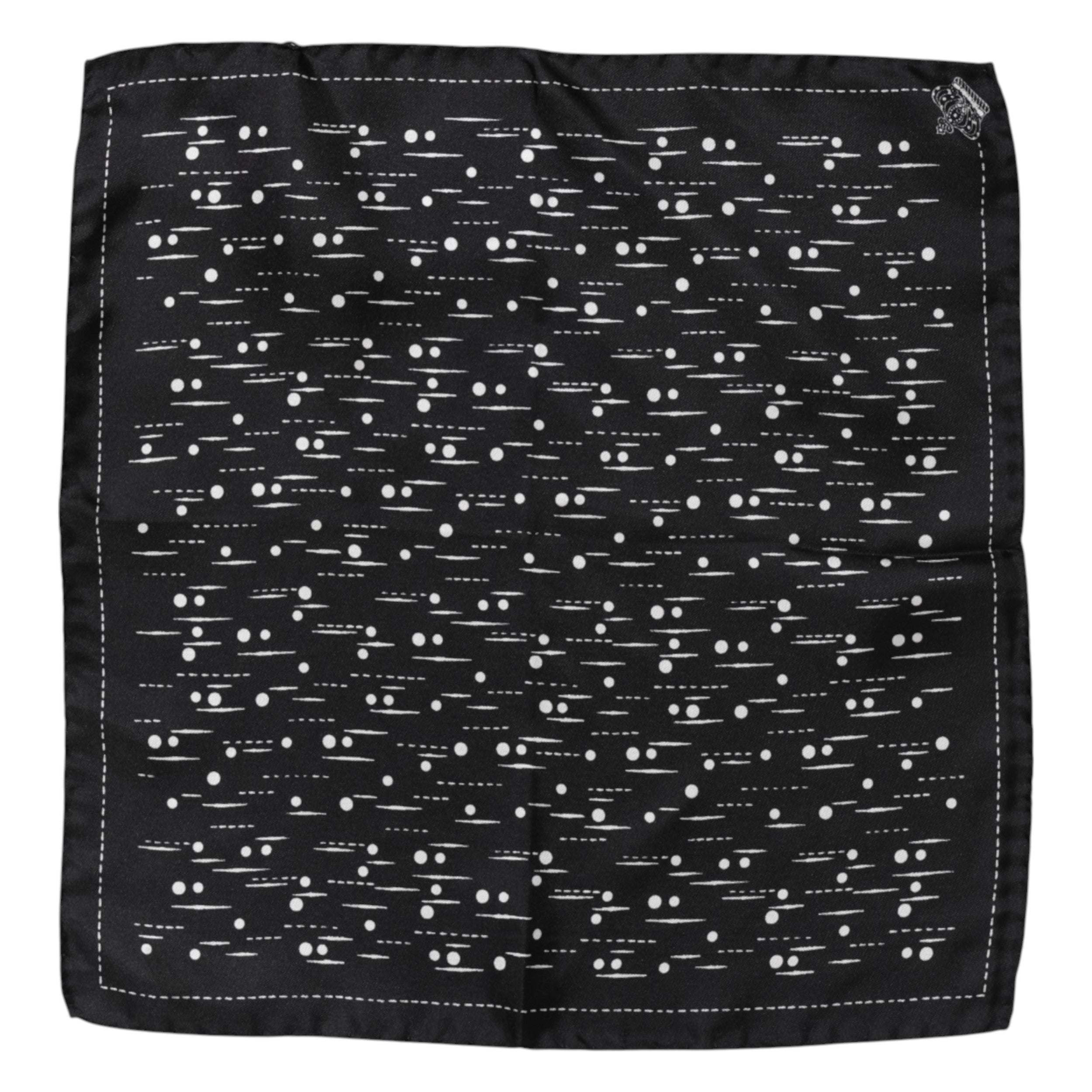 Dolce &amp; Gabbana Schwarz-Weiß bedruckter quadratischer Foulard-Schal für Herren