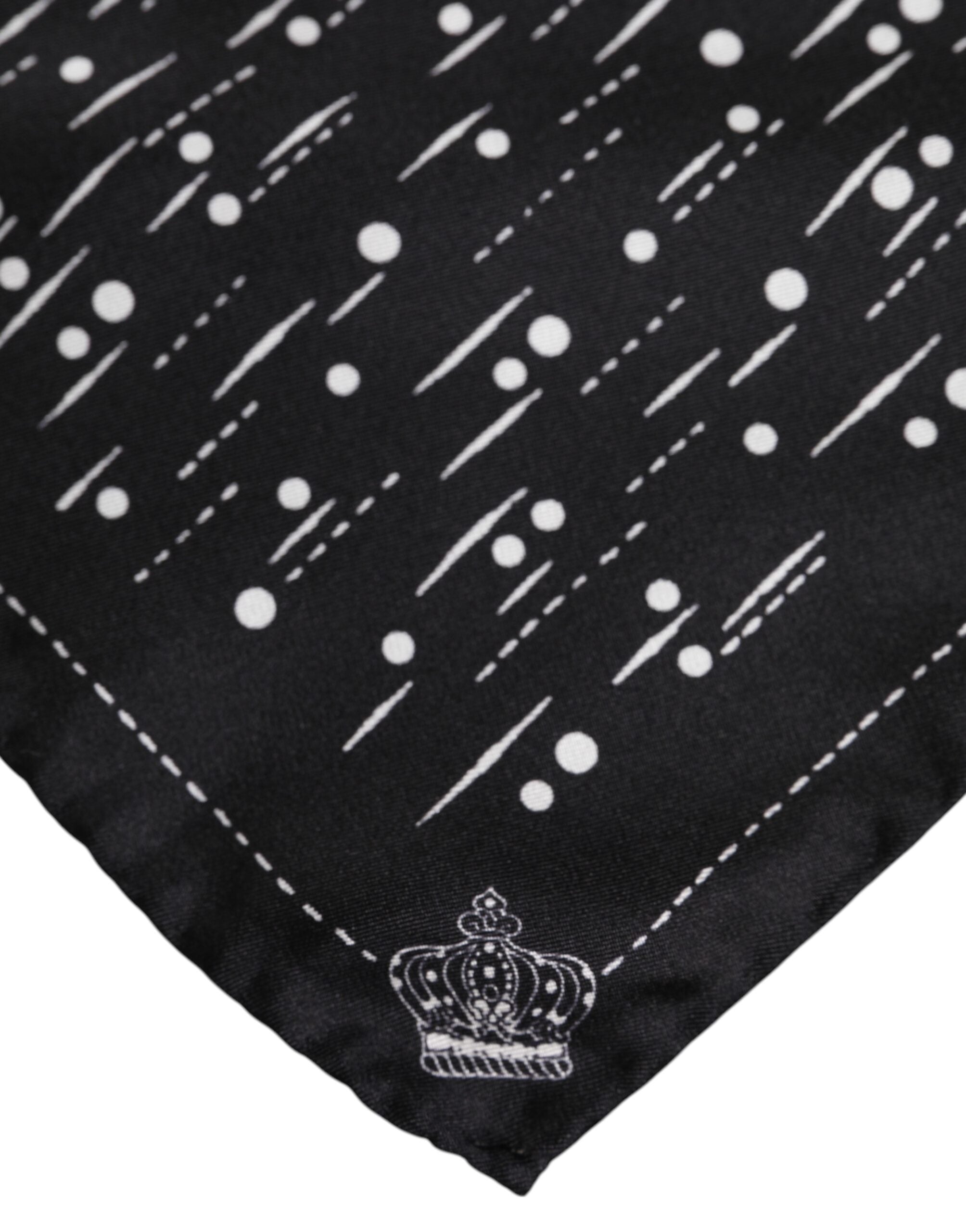 Dolce &amp; Gabbana Schwarz-Weiß bedruckter quadratischer Foulard-Schal für Herren