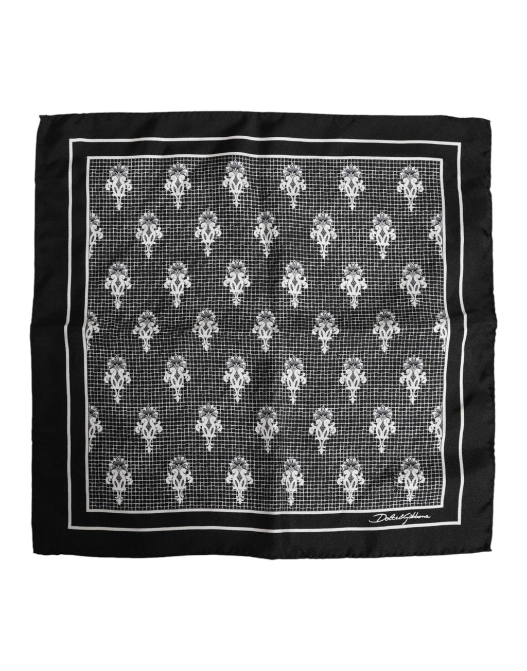 Dolce &amp; Gabbana – Schwarz-weiß bedruckter quadratischer Foulardschal