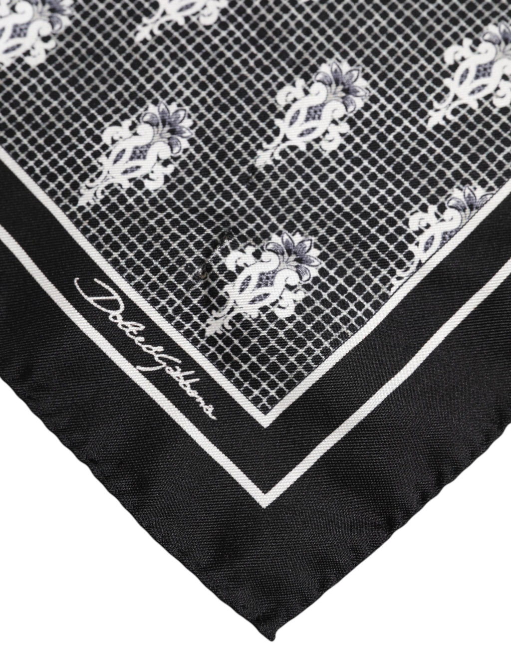 Dolce &amp; Gabbana – Schwarz-weiß bedruckter quadratischer Foulardschal