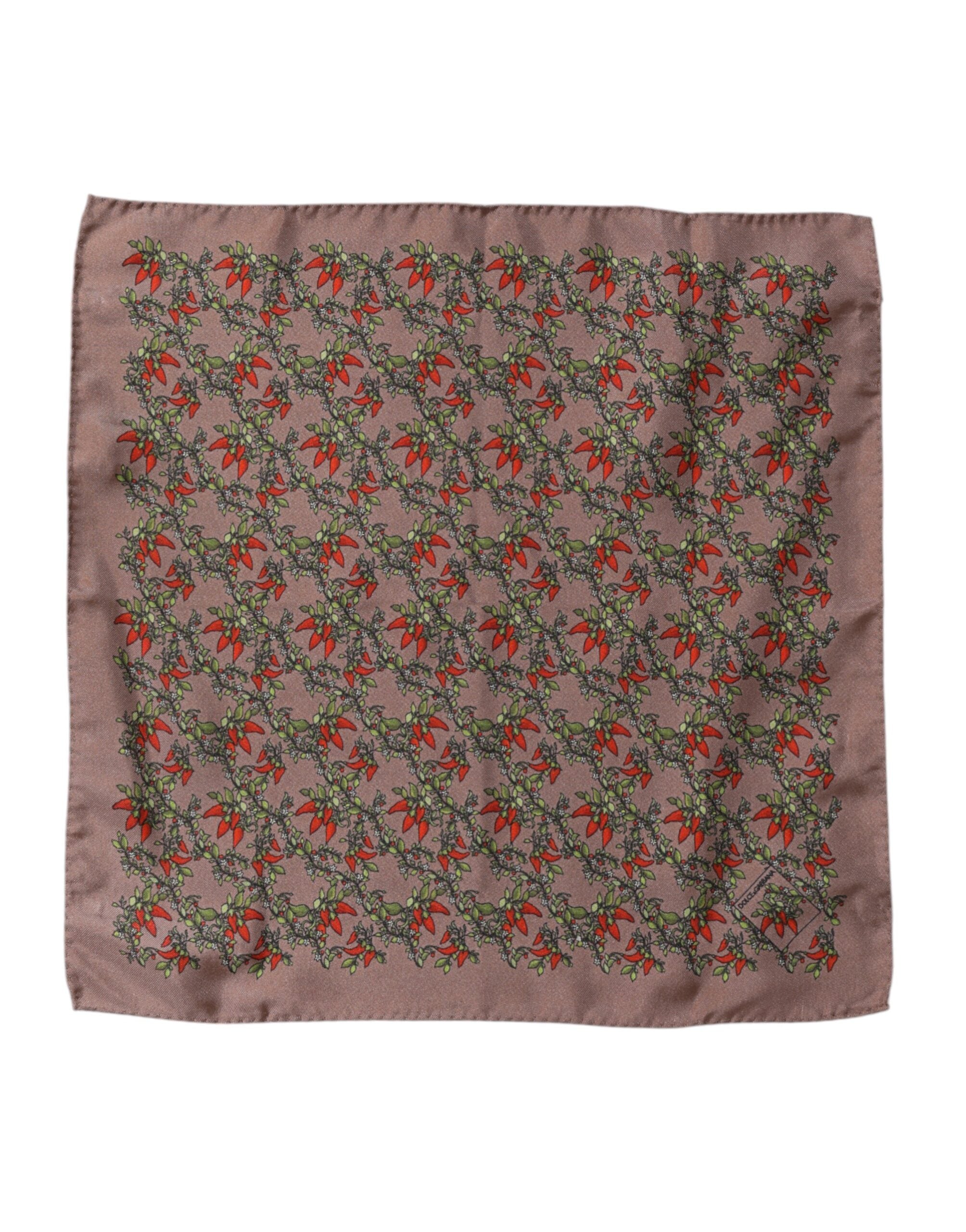 Dolce &amp; Gabbana Brauner Chilis Seidenschal für Herren