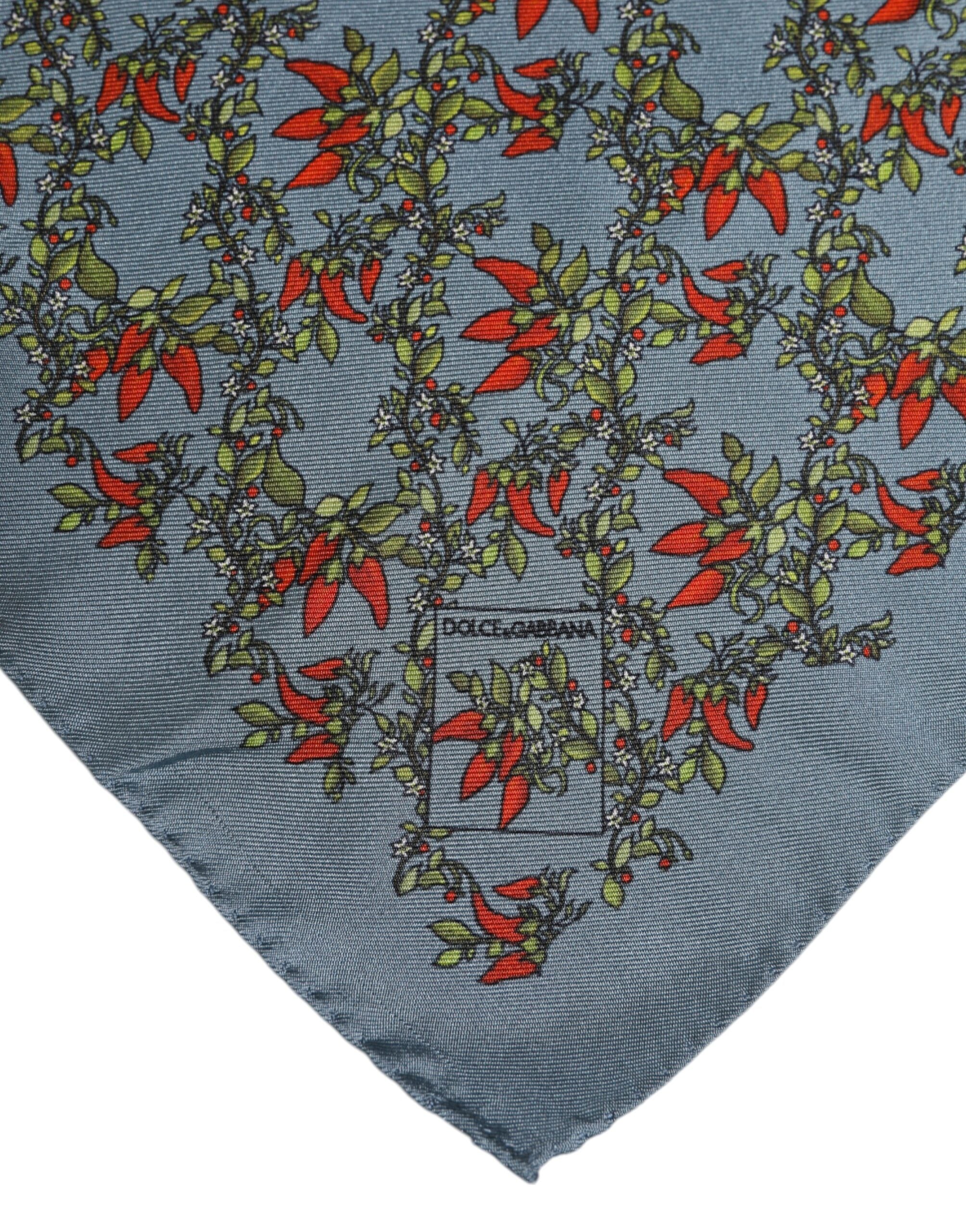 Dolce &amp; Gabbana Grauer Chilis Seidenschal für Herren