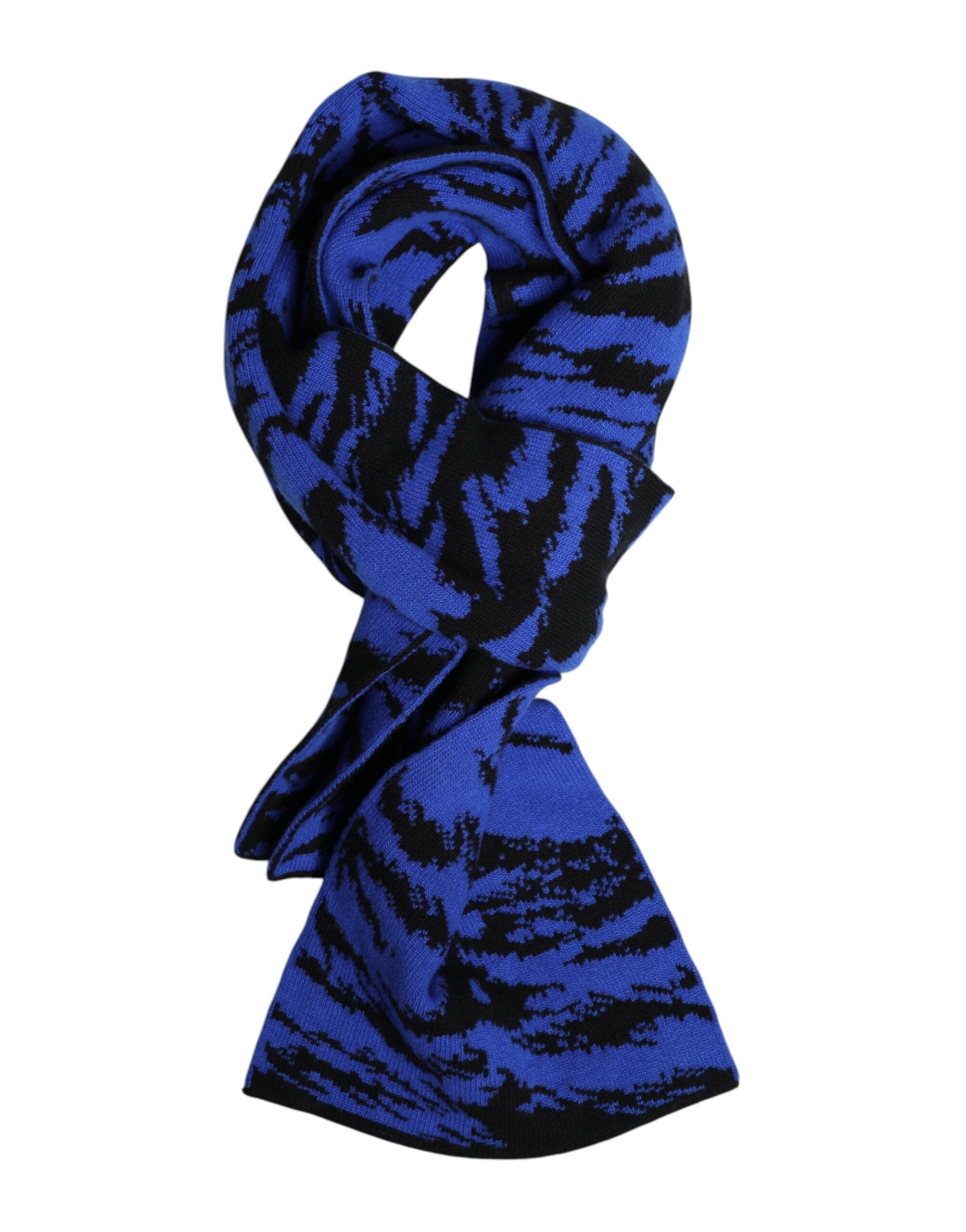 Dolce &amp; Gabbana – Halswärmer, Wickelschal, Blau/Schwarz, Logo