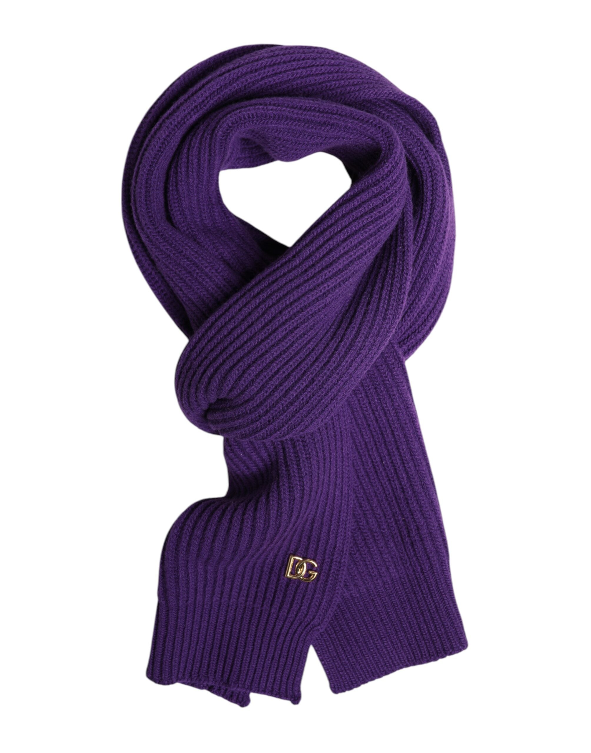 Dolce &amp; Gabbana – Lilafarbener Halswärmer mit DG-Logo, Wickelschal