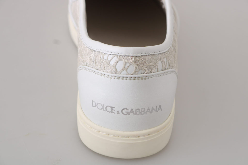 Dolce &amp; Gabbana Elegante Off White Loafer für Damen