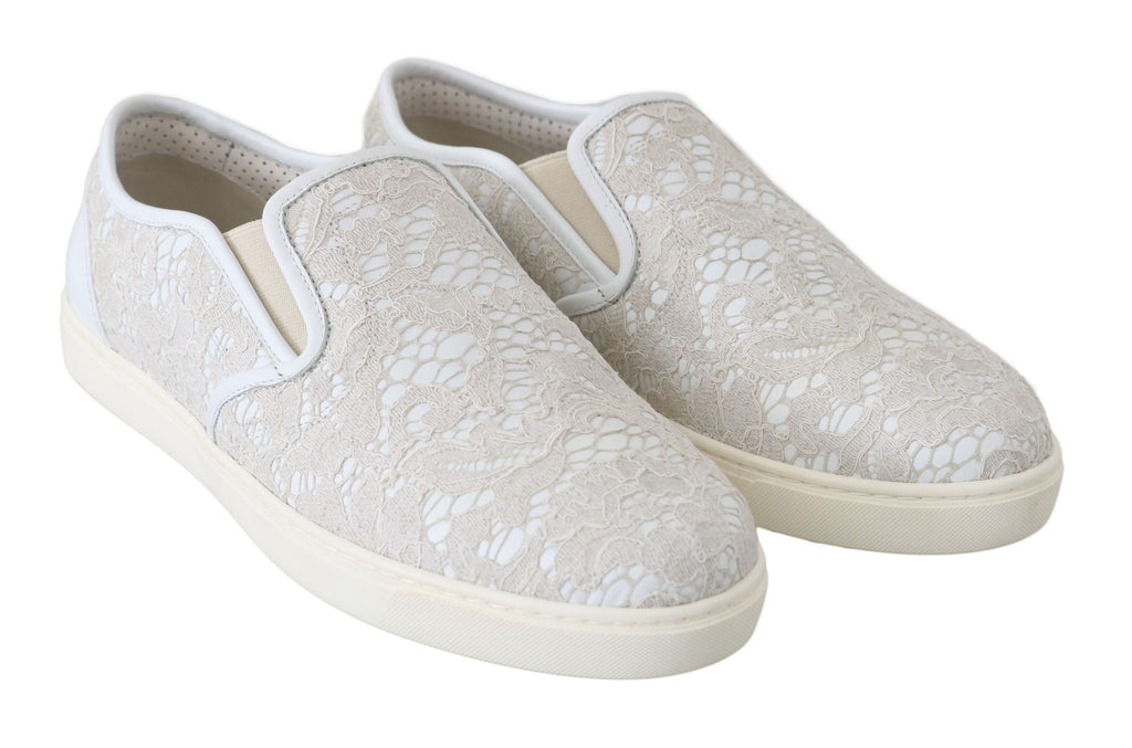 Dolce &amp; Gabbana Elegante Off White Loafer für Damen