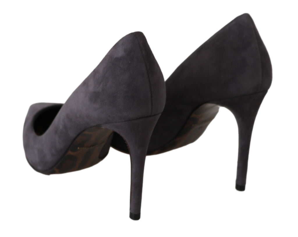 Dolce &amp; Gabbana Elegante graue Wildleder-Stiletto-Pumps