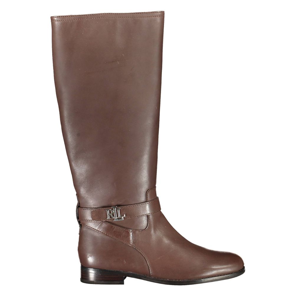 Ralph Lauren Damenstiefel aus braunem Leder