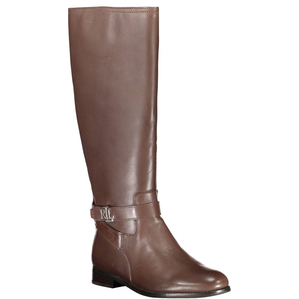 Ralph Lauren Damenstiefel aus braunem Leder