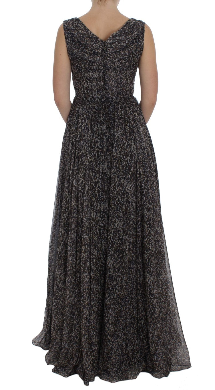 Dolce &amp; Gabbana Glamorous Paillettenbesetztes bodenlanges Seidenkleid