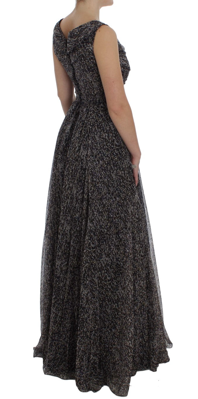 Dolce &amp; Gabbana Glamorous Paillettenbesetztes bodenlanges Seidenkleid
