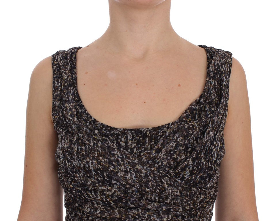 Dolce &amp; Gabbana Glamorous Paillettenbesetztes bodenlanges Seidenkleid