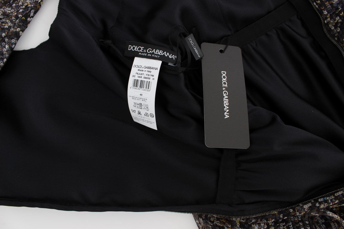 Dolce &amp; Gabbana Glamorous Paillettenbesetztes bodenlanges Seidenkleid