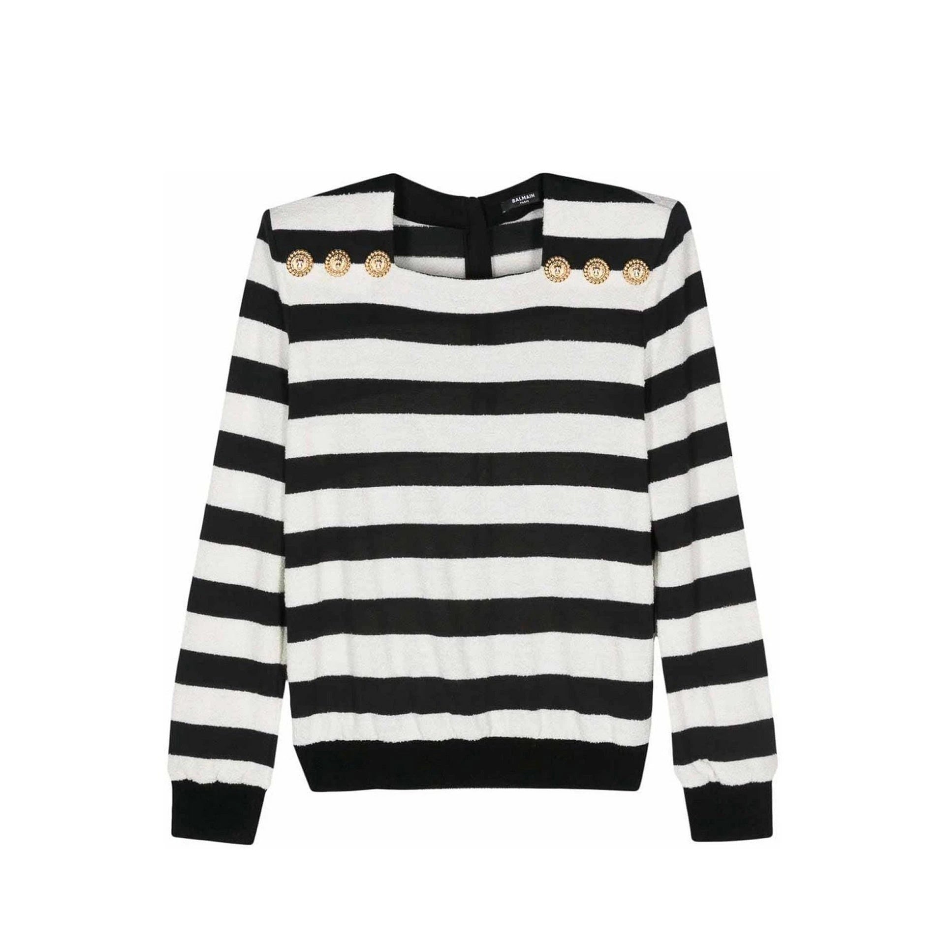 Balmain Striped Jersey Top