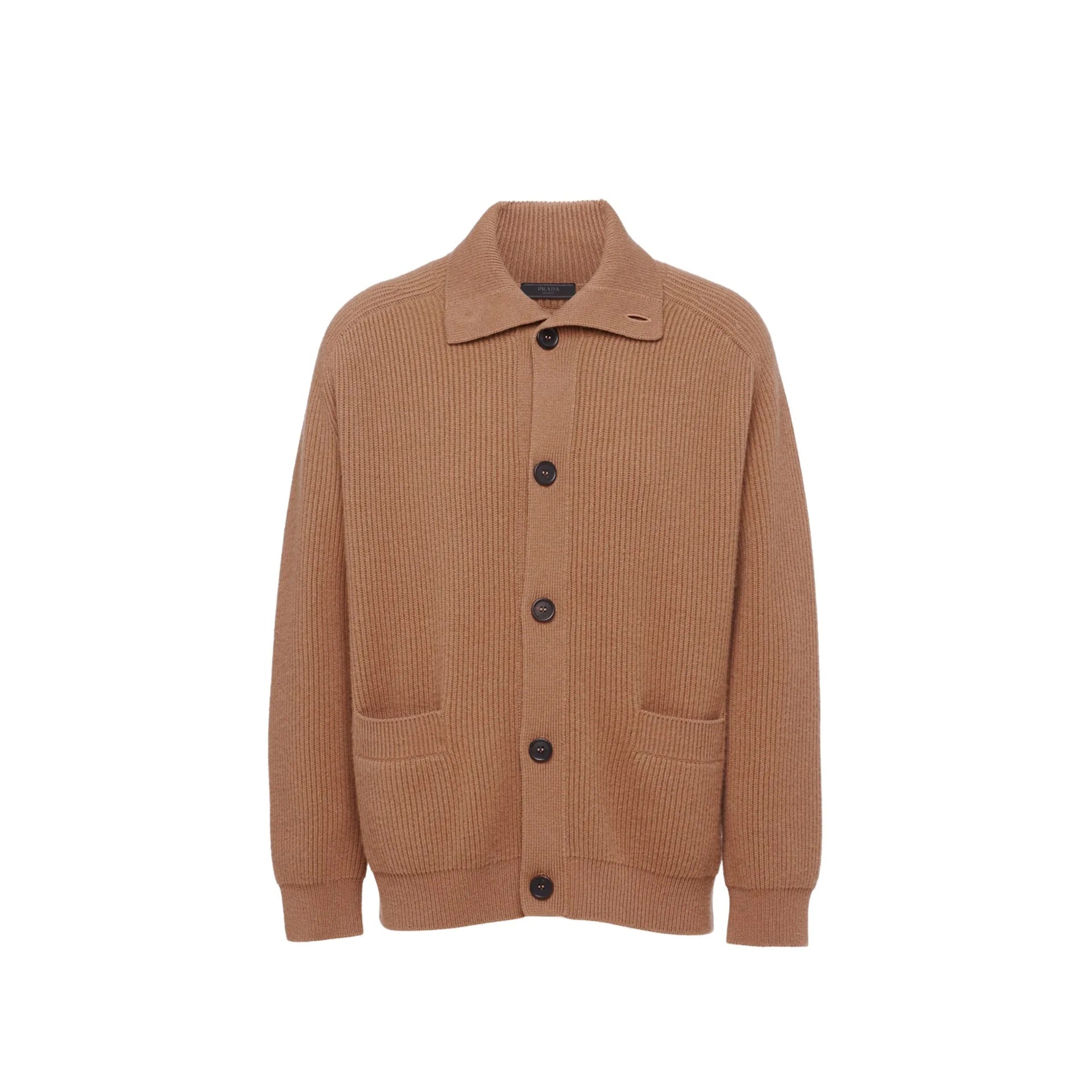 Prada Ribbed Knit Cashmere Cardigan