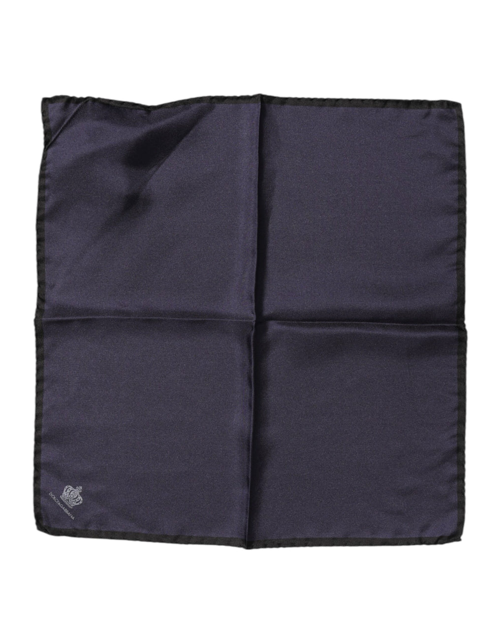 Dolce &amp; Gabbana Blauer quadratischer Foulard aus Seide mit DG-Krone für Herren