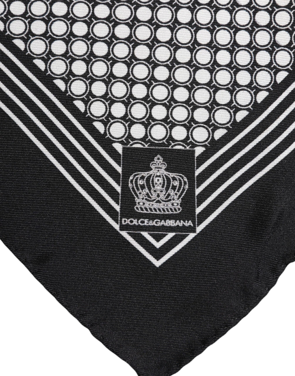 Dolce &amp; Gabbana Schwarz-Weiß gemusterter quadratischer Herren-Foulardschal