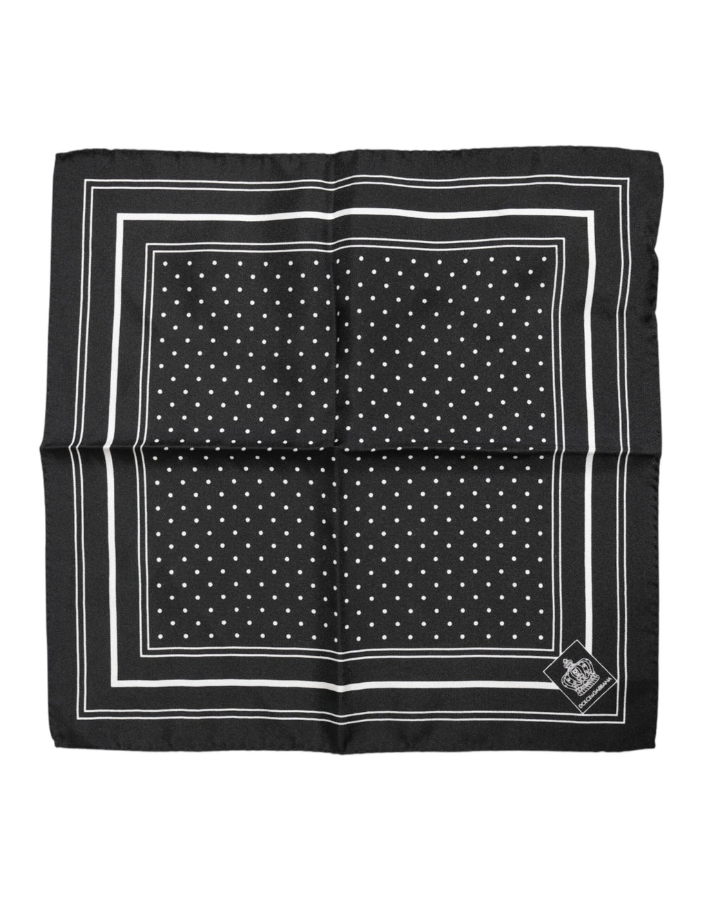 Dolce &amp; Gabbana Schwarz-Weiß-Polka Dot Herren Foulard-Schal
