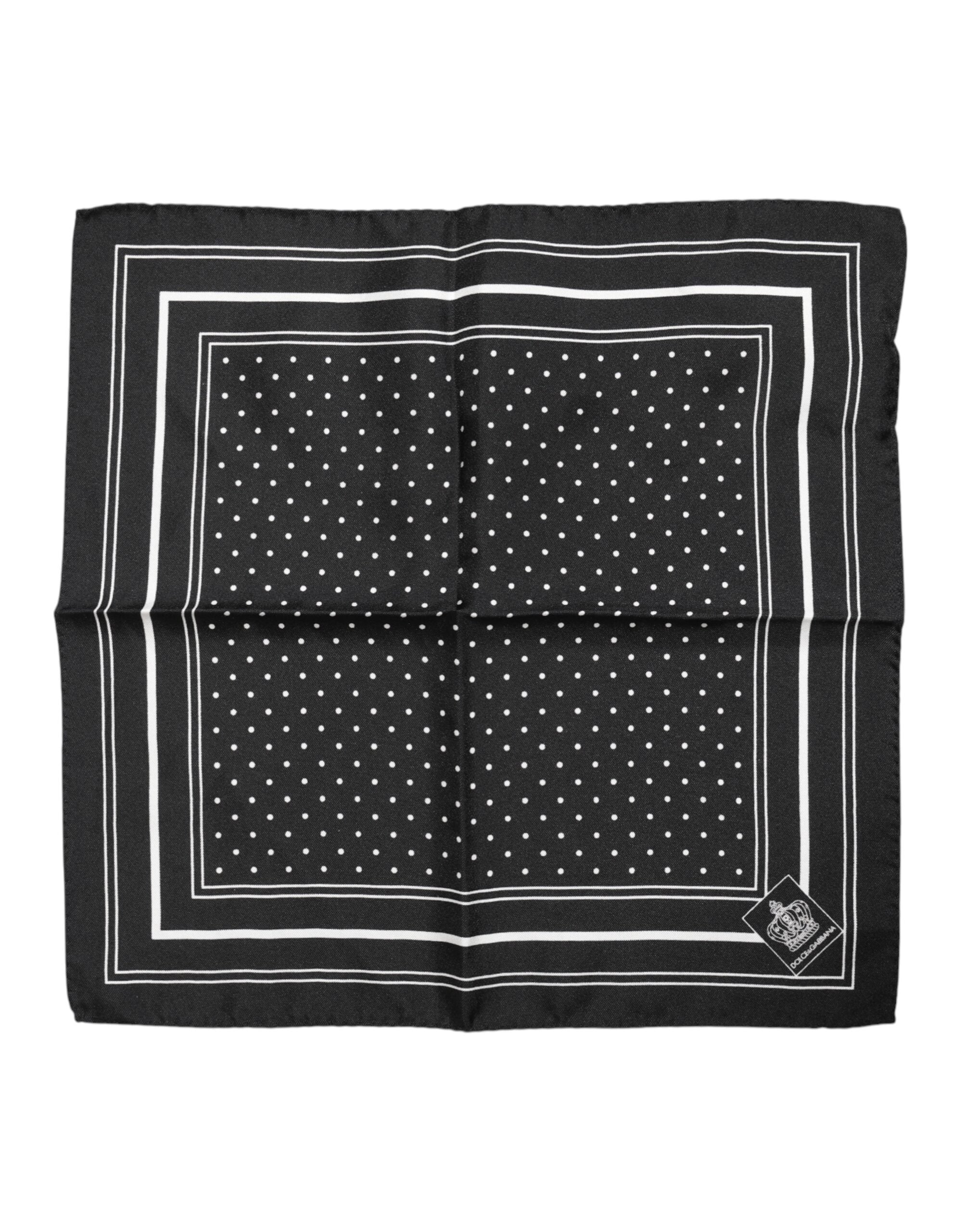 Dolce &amp; Gabbana Schwarz-Weiß-Polka Dot Herren Foulard-Schal