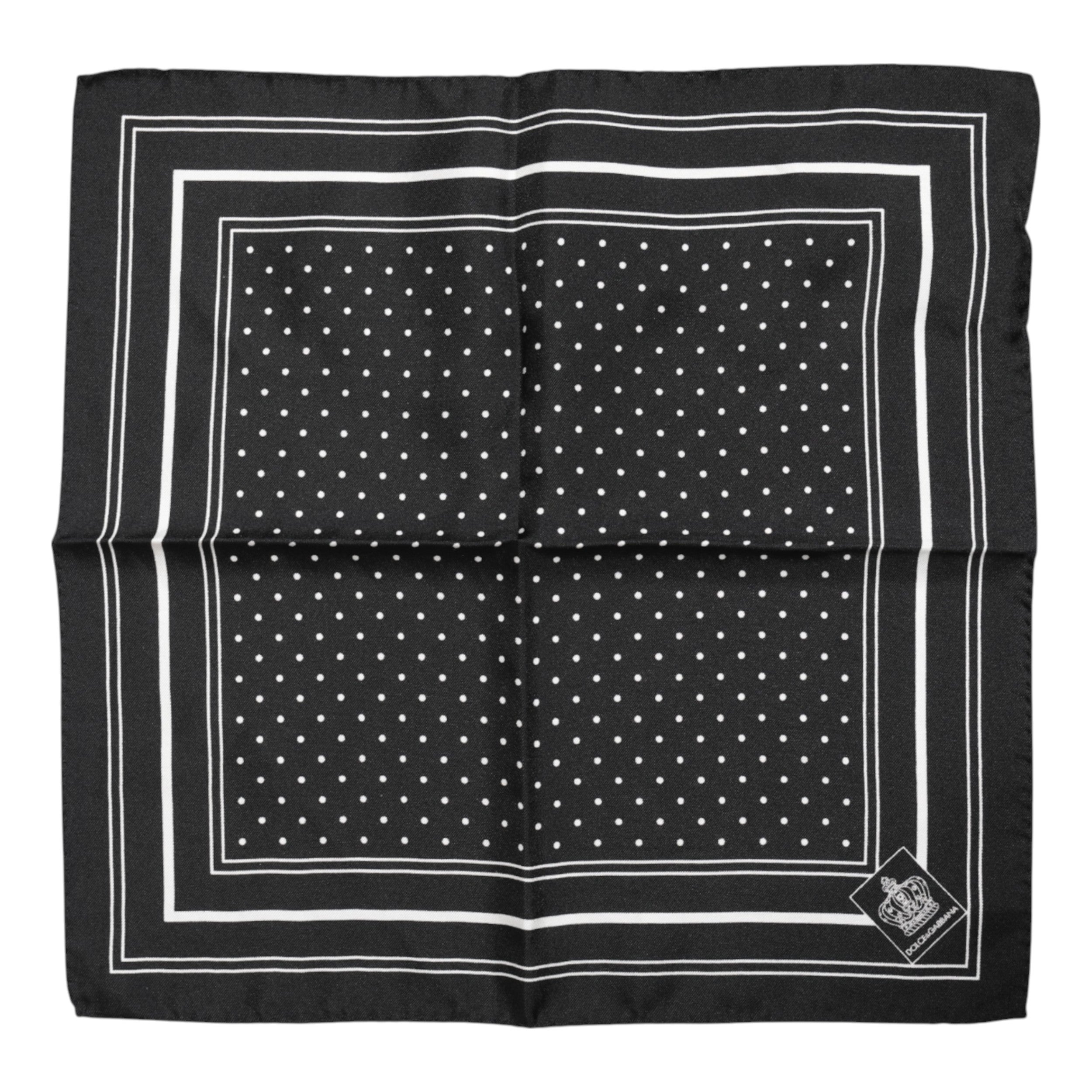 Dolce &amp; Gabbana Schwarz-Weiß-Polka Dot Herren Foulard-Schal