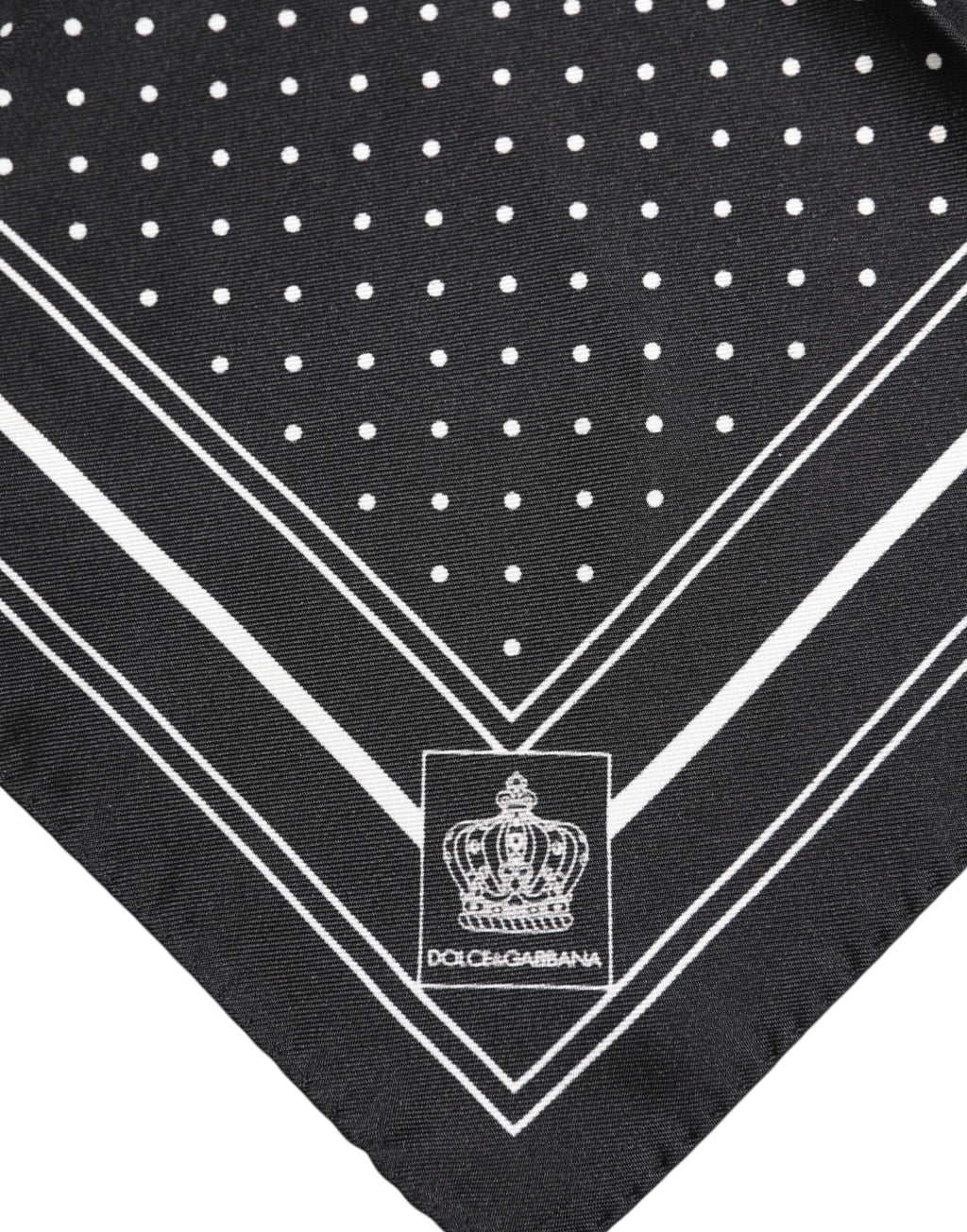 Dolce &amp; Gabbana Schwarz-Weiß-Polka Dot Herren Foulard-Schal